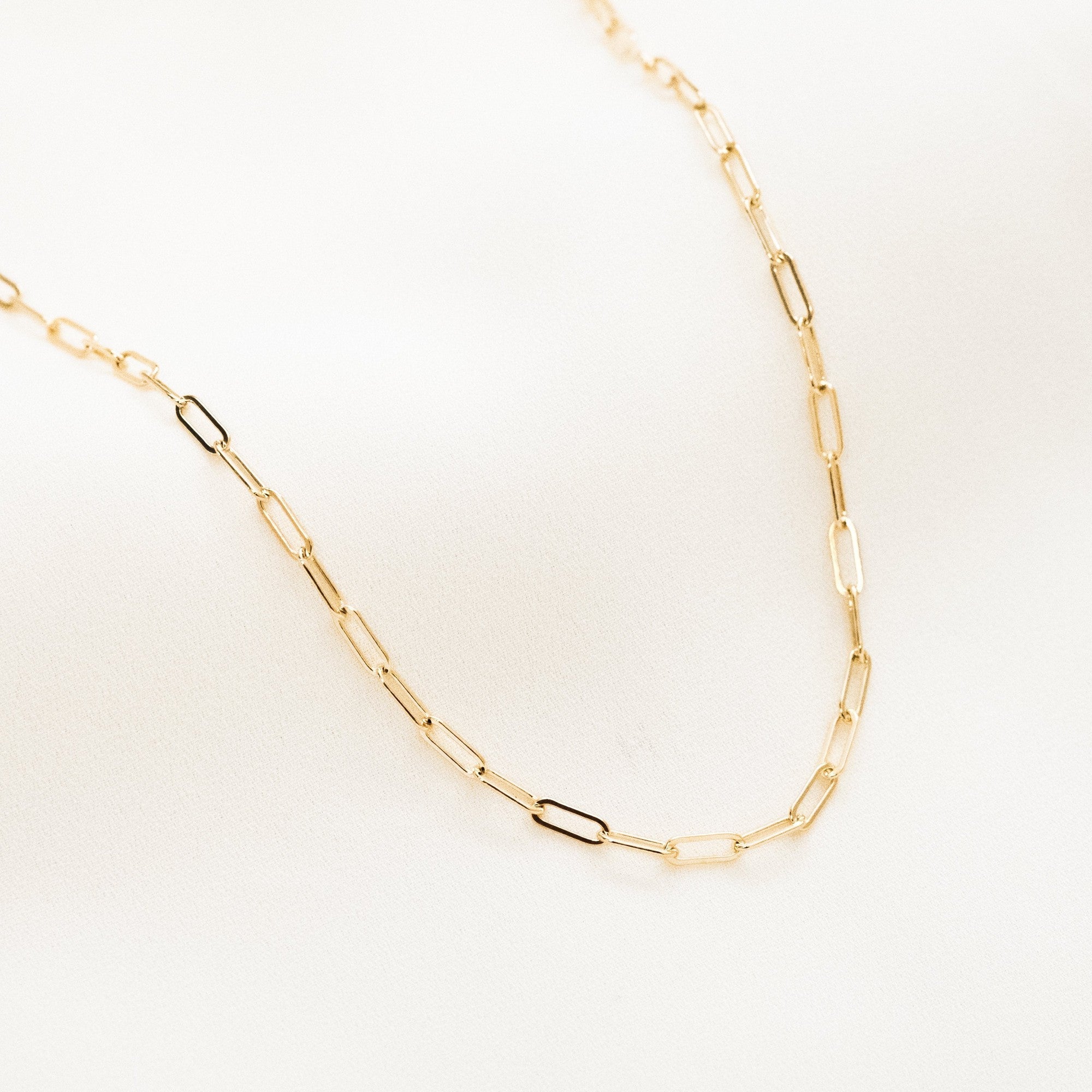 14K Gold Paperclip Chain Necklace