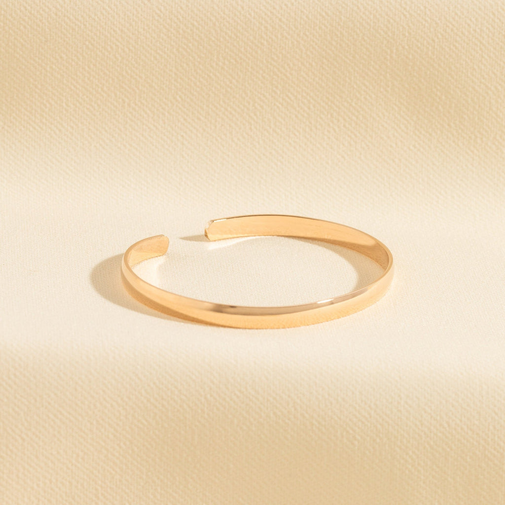 14K Gold Thick Statement Cuff Bracelet