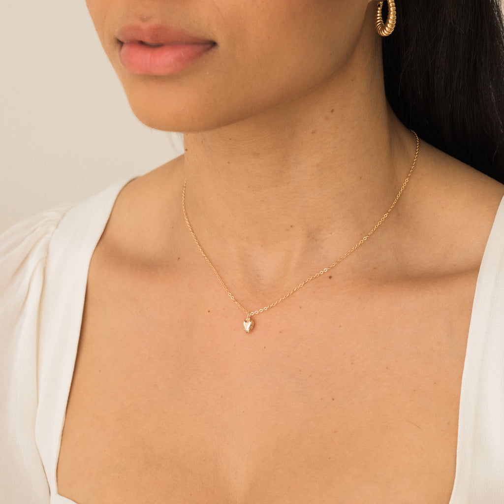 14K Gold Tiny Heart Necklace