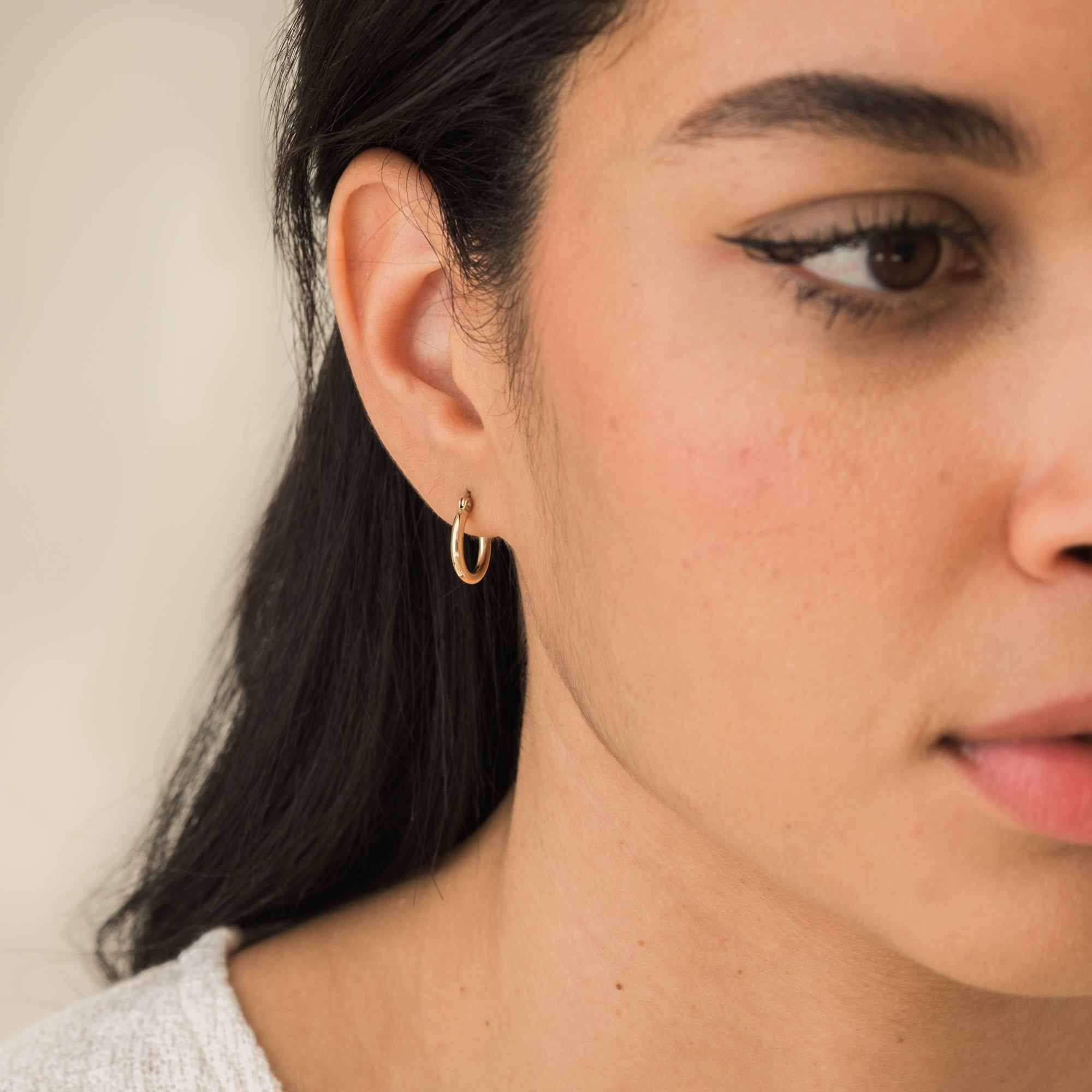 Everyday Hoop Earrings - 14k Solid Gold