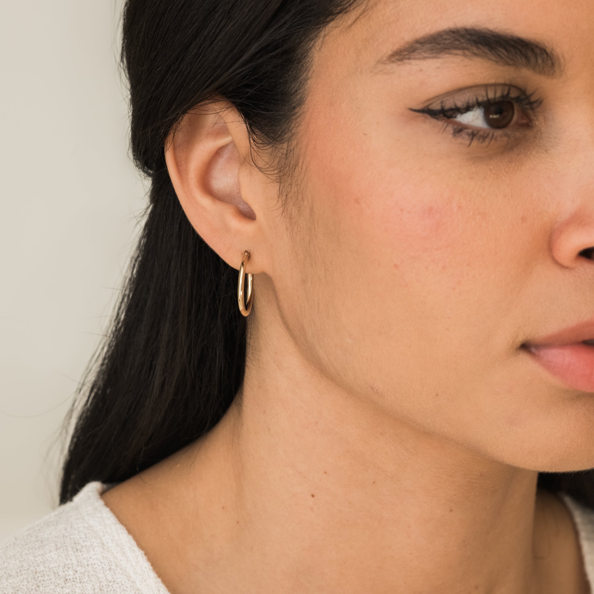 Everyday Hoop Earrings - 14k Solid Gold