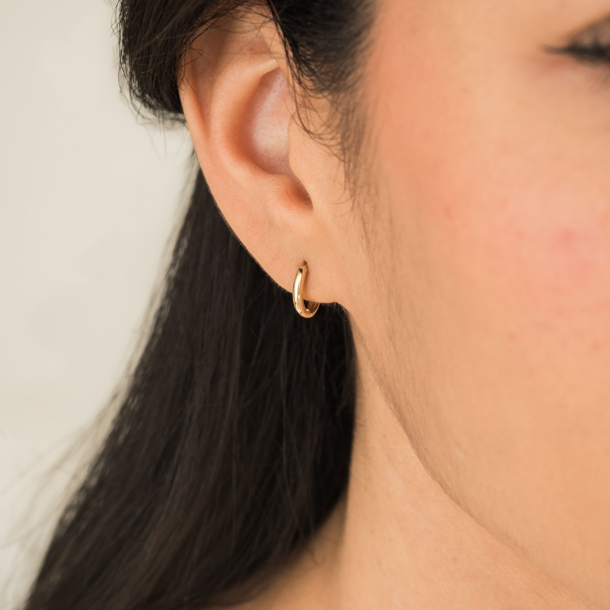 Huggie Hoop Earrings - 14k Solid Gold