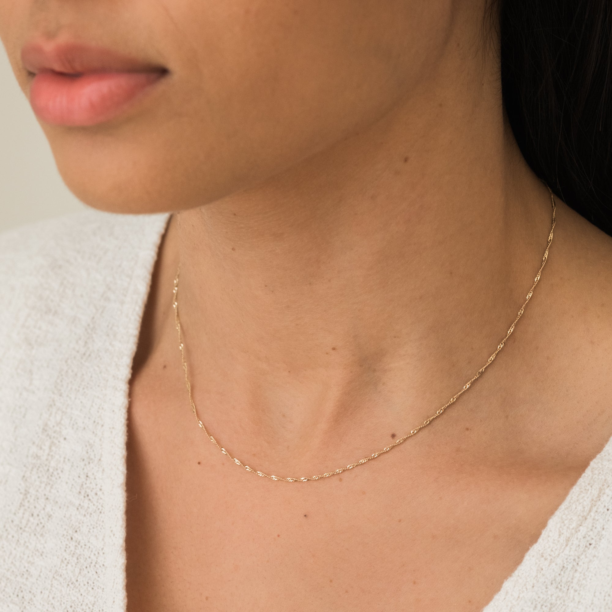 14K Gold Singapore Chain Necklace