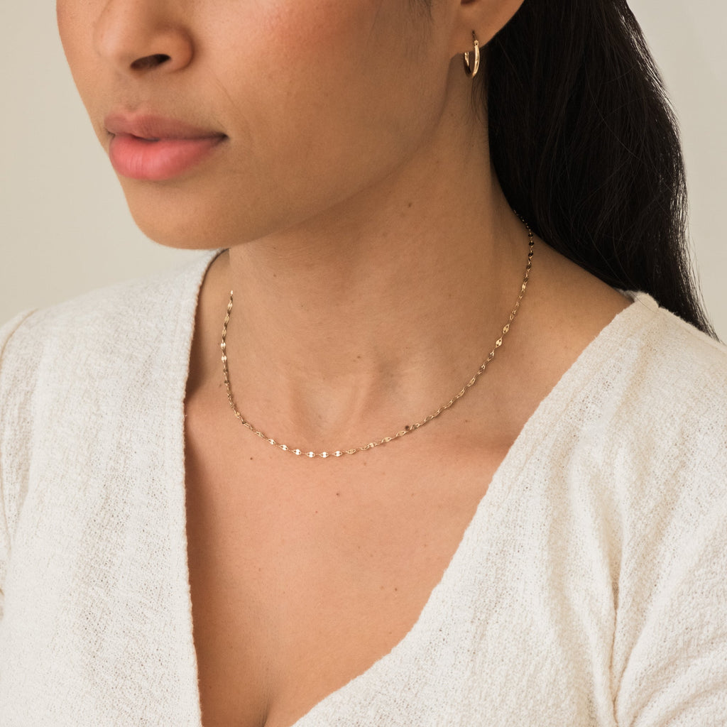 14K Gold Petal Chain Necklace