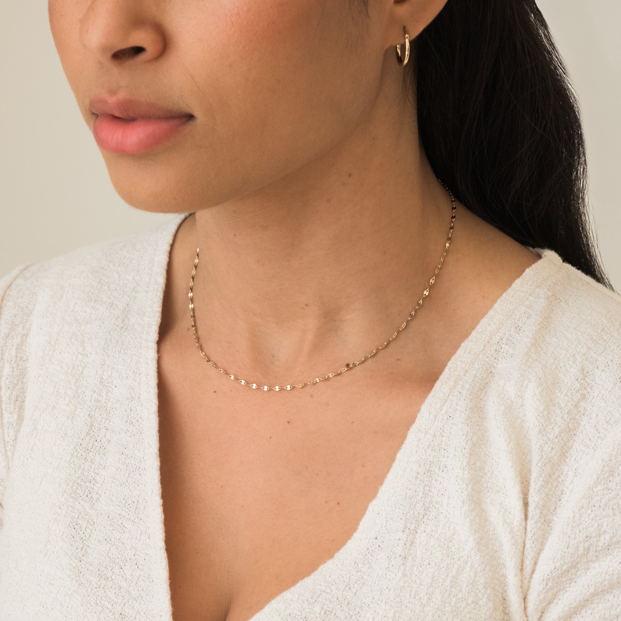 14K Gold Petal Chain Necklace