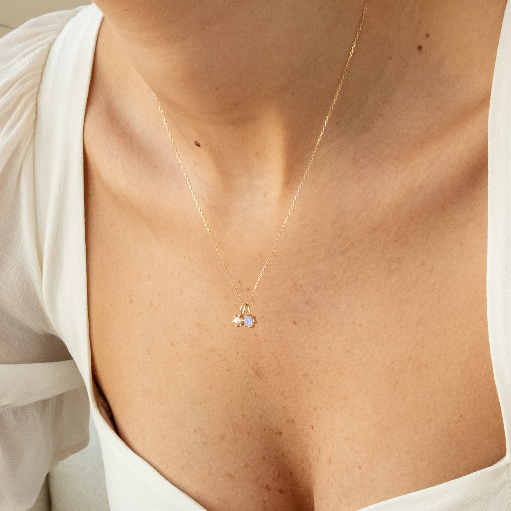 14k Birthstone Charm Necklace