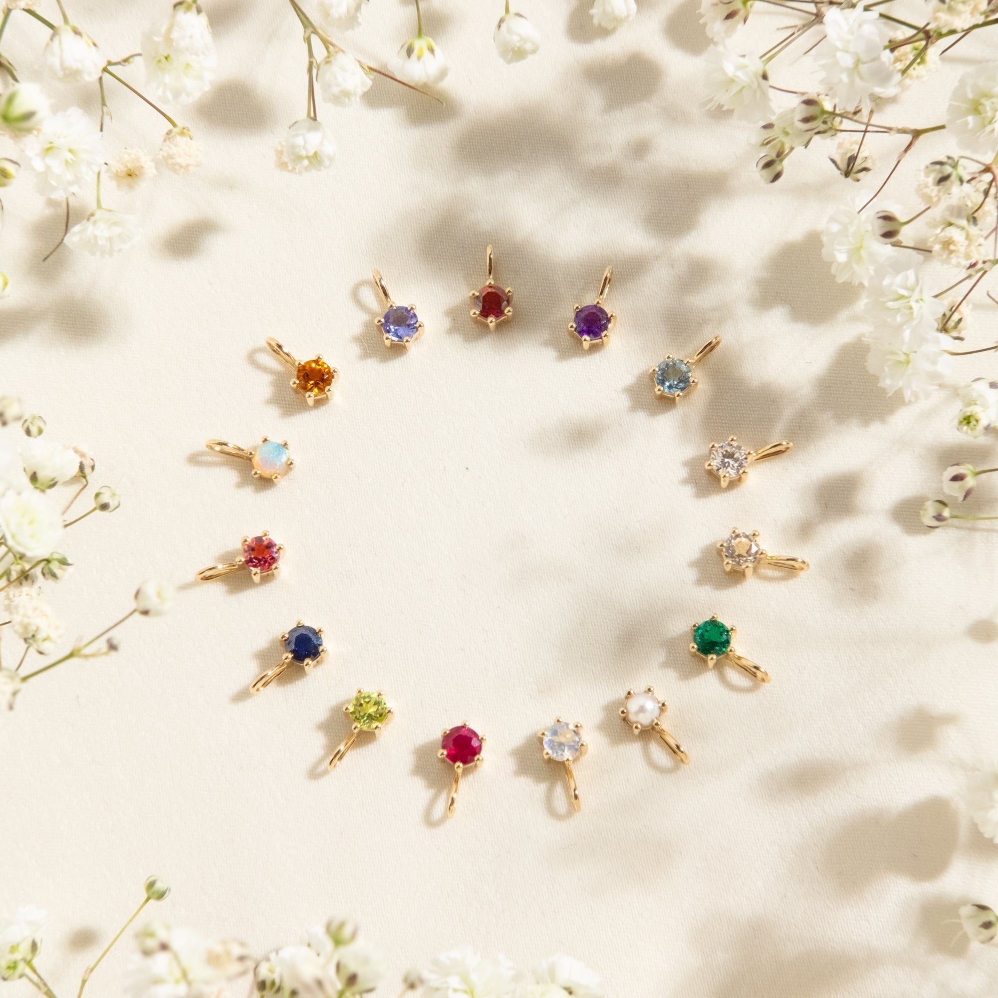 14k Birthstone Charm Necklace