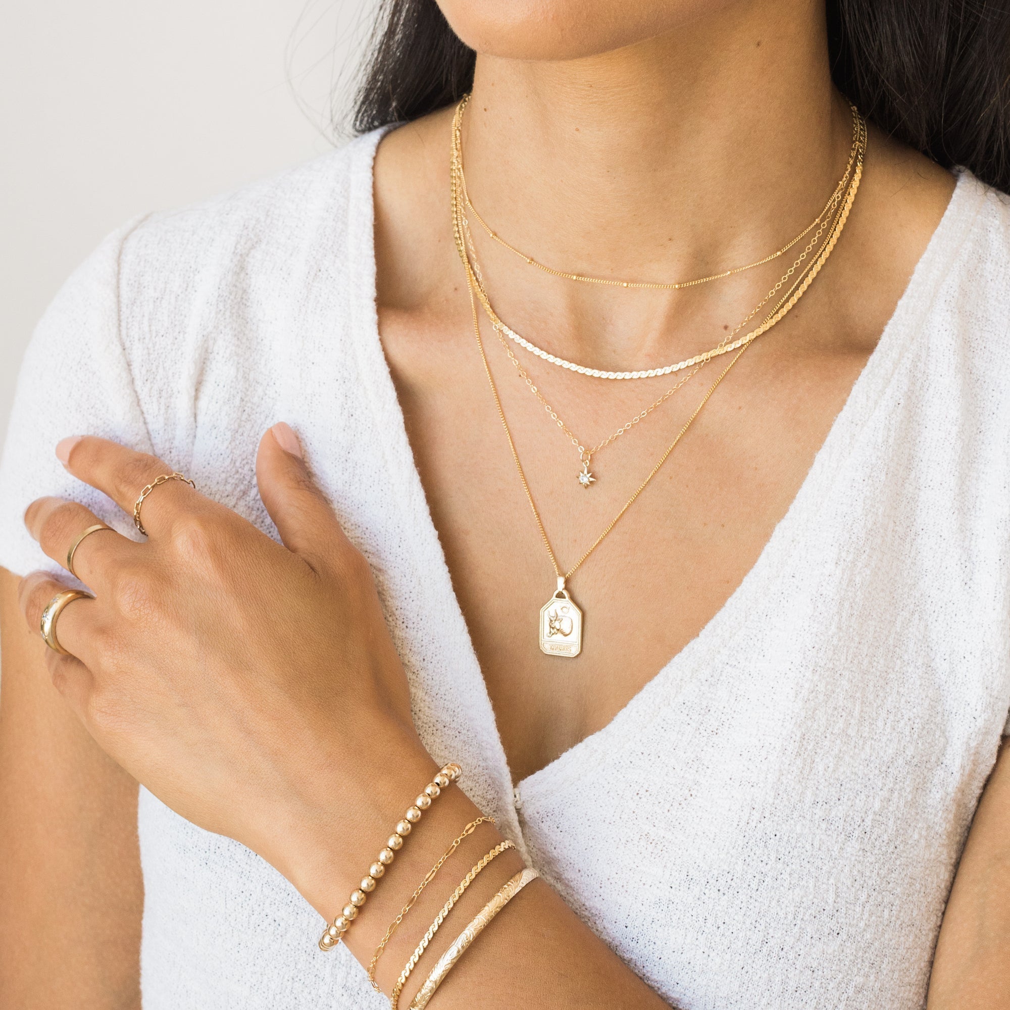 14K Gold Petal Chain Bracelet