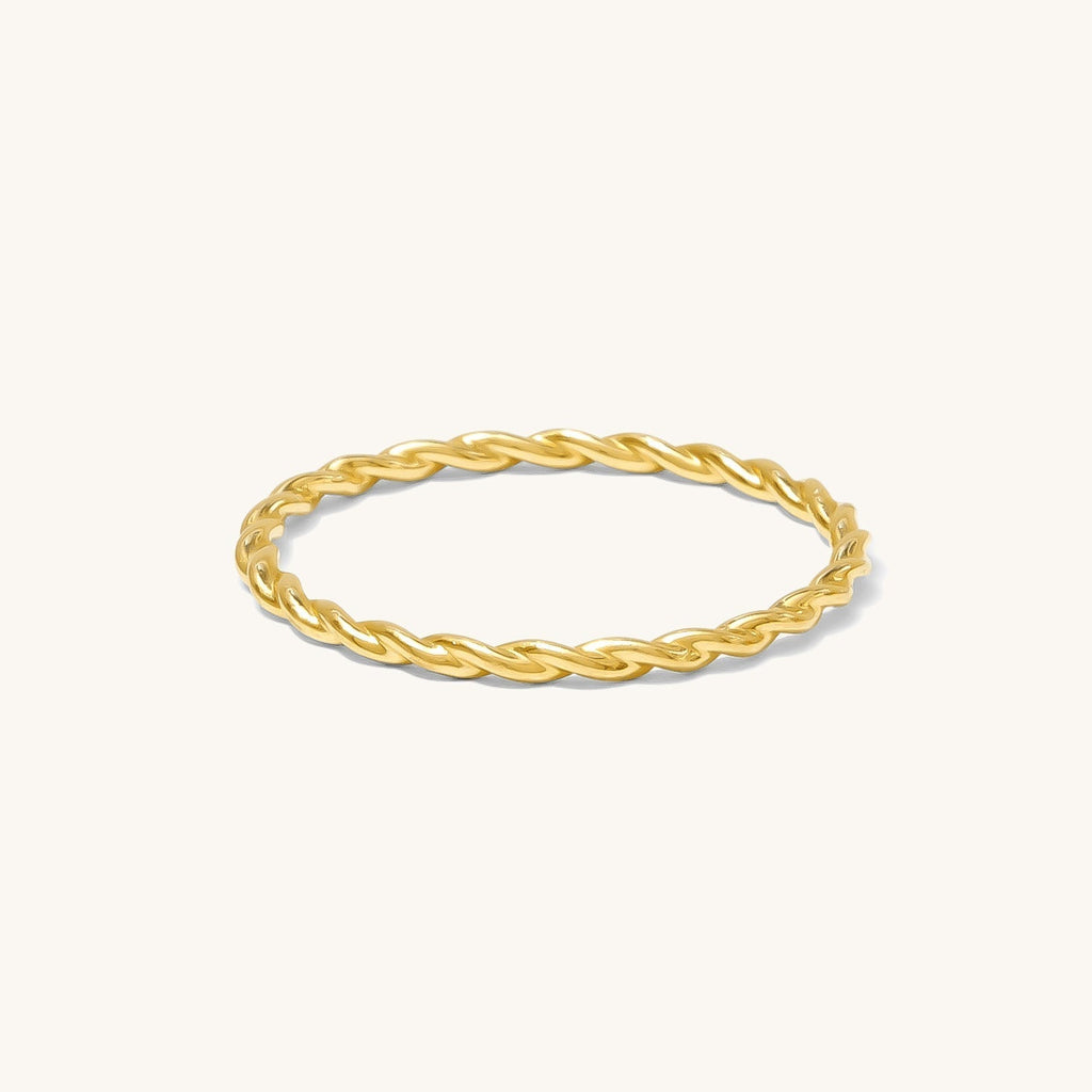 Dainty Twist Ring - 14k Gold