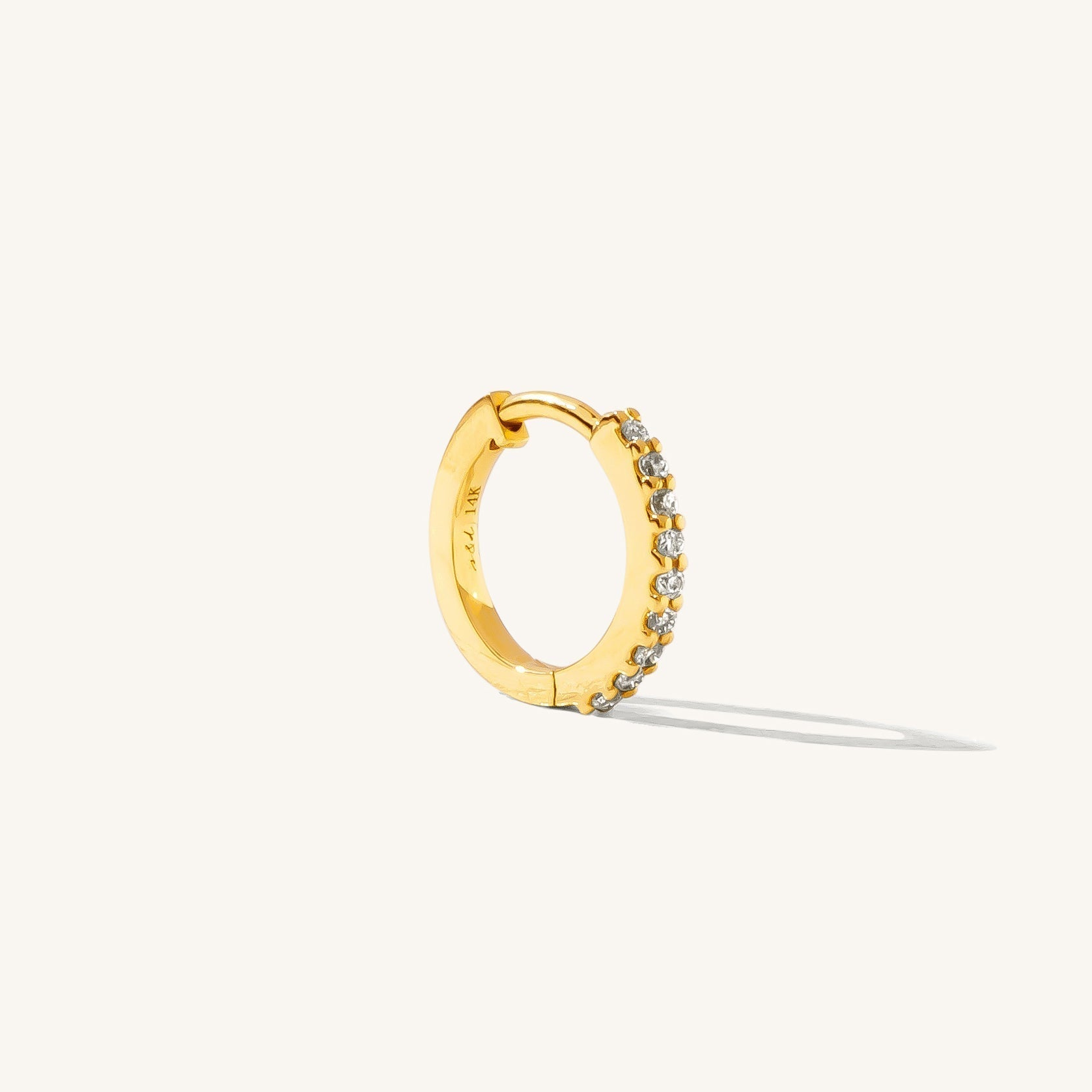 Diamond Huggie Hoop Earrings