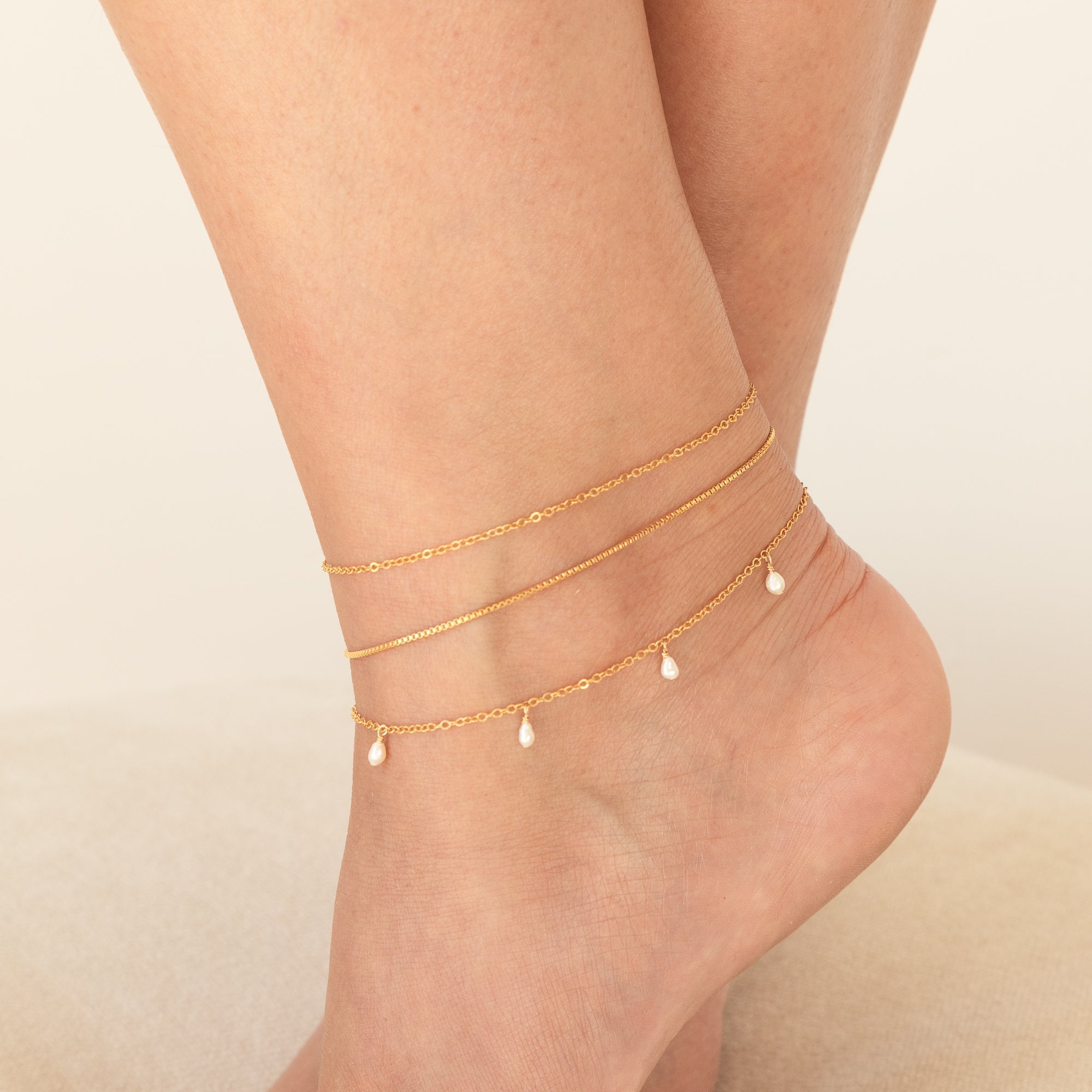 14K Gold Dainty Chain Anklet