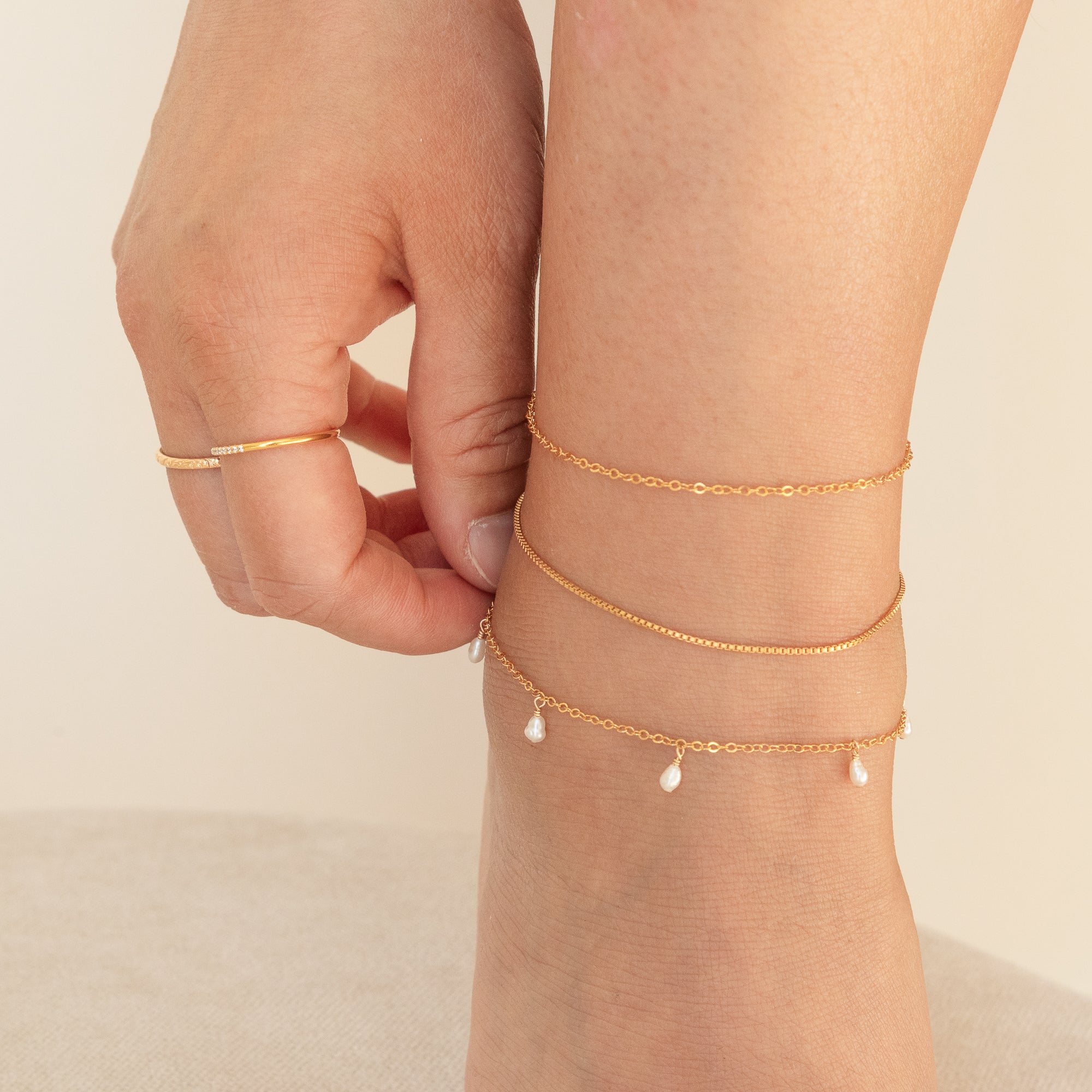 14K Gold Dainty Chain Anklet