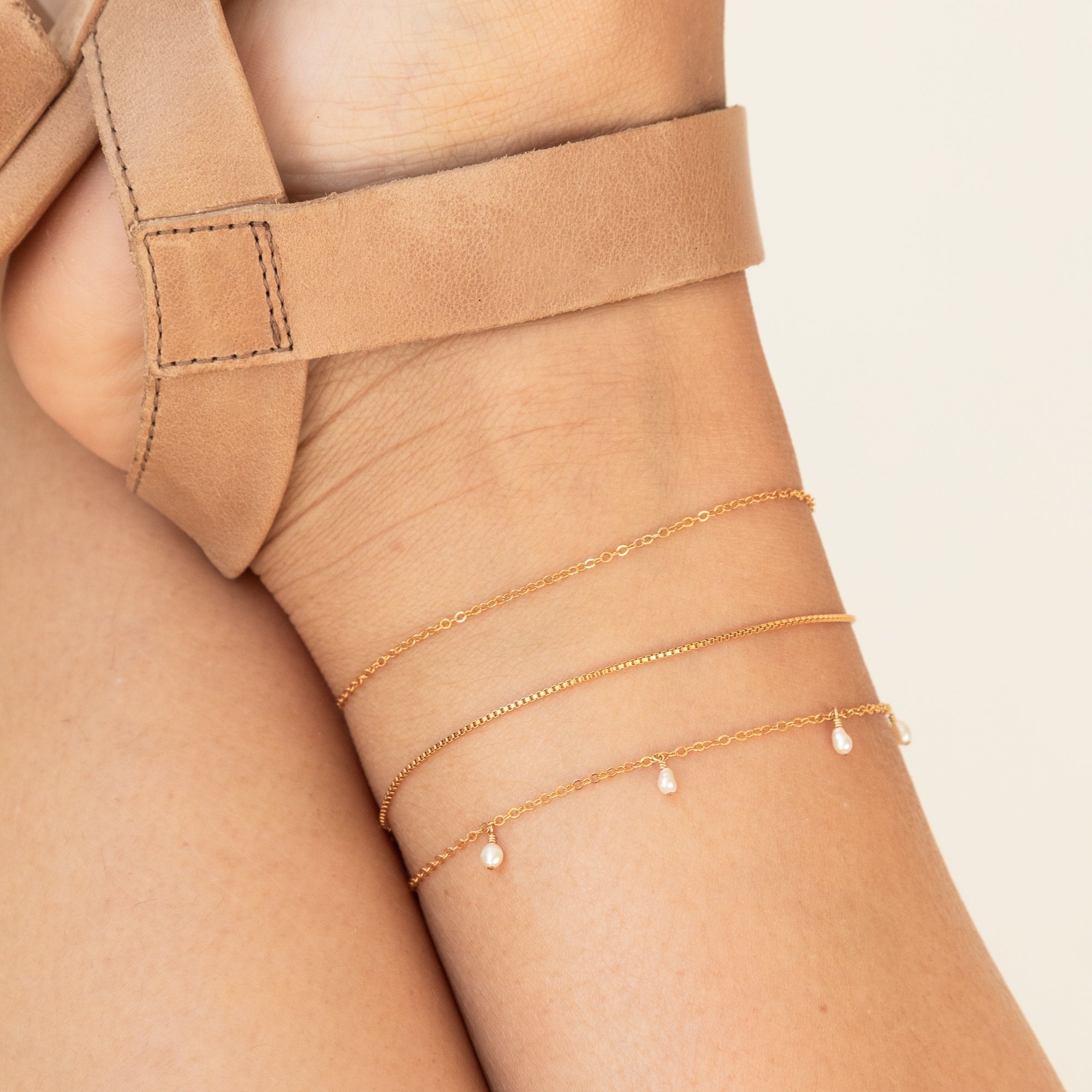 14K Gold Dainty Chain Anklet