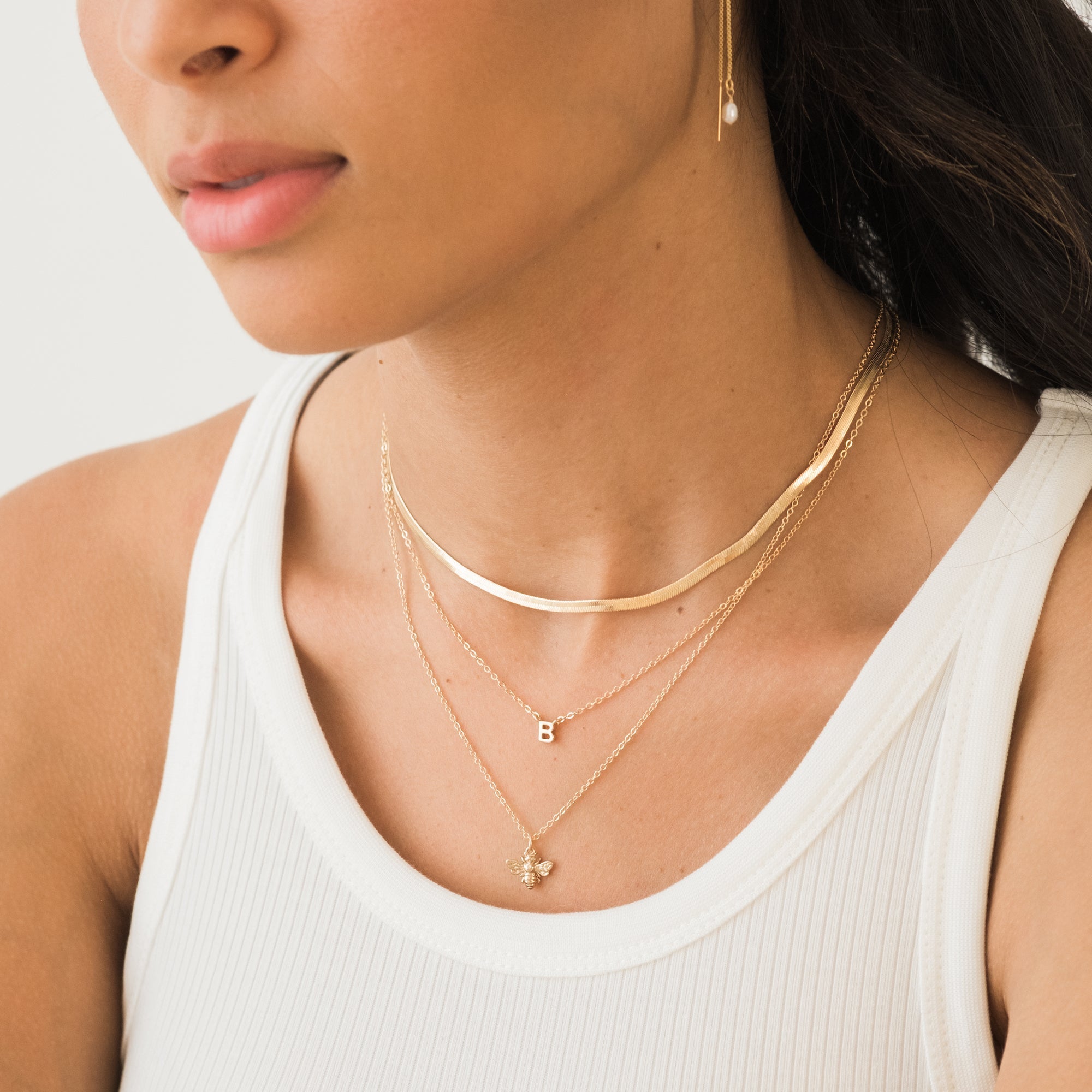 14K Gold Honey Bee Necklace