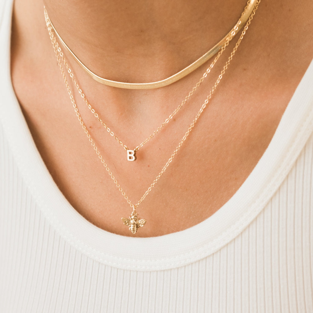 14K Gold Honey Bee Necklace