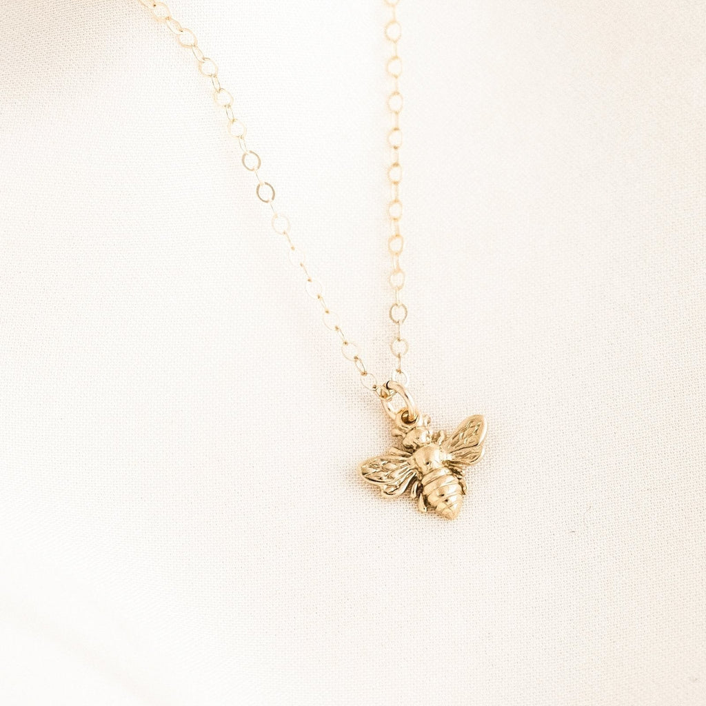 14K Gold Honey Bee Necklace