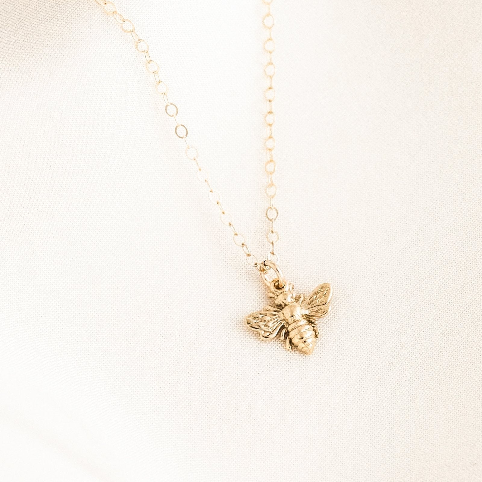 14K Gold Honey Bee Necklace