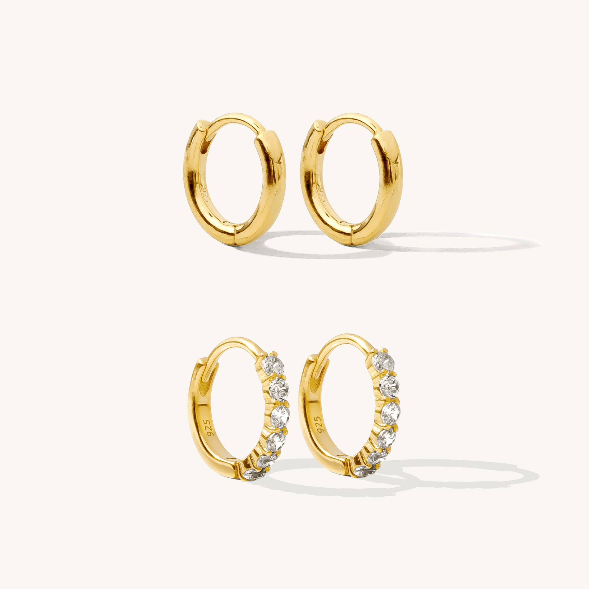 Huggie Hoop Earrings Set