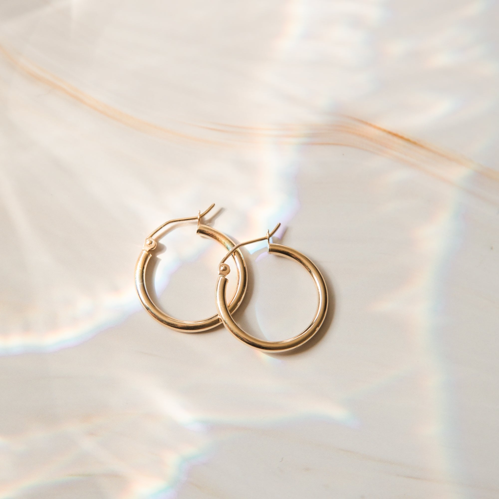 Everyday Hoop Earrings - 14k Solid Gold