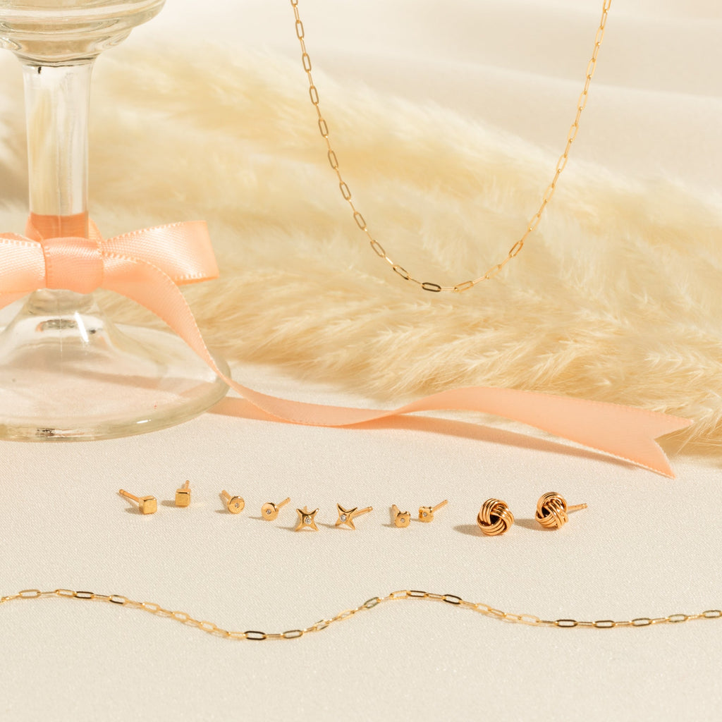 Dainty Paperclip Chain Necklace - 14k Solid Gold