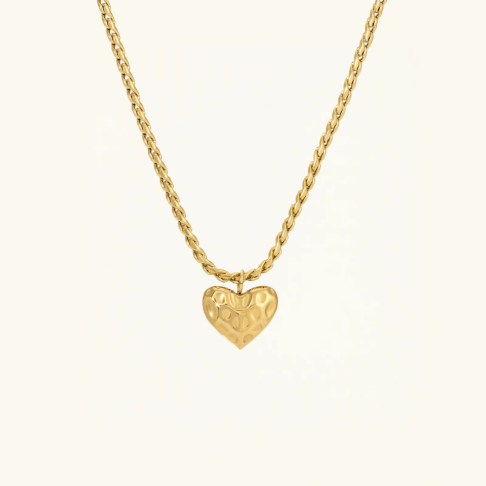14K Gold Molten Heart Necklace