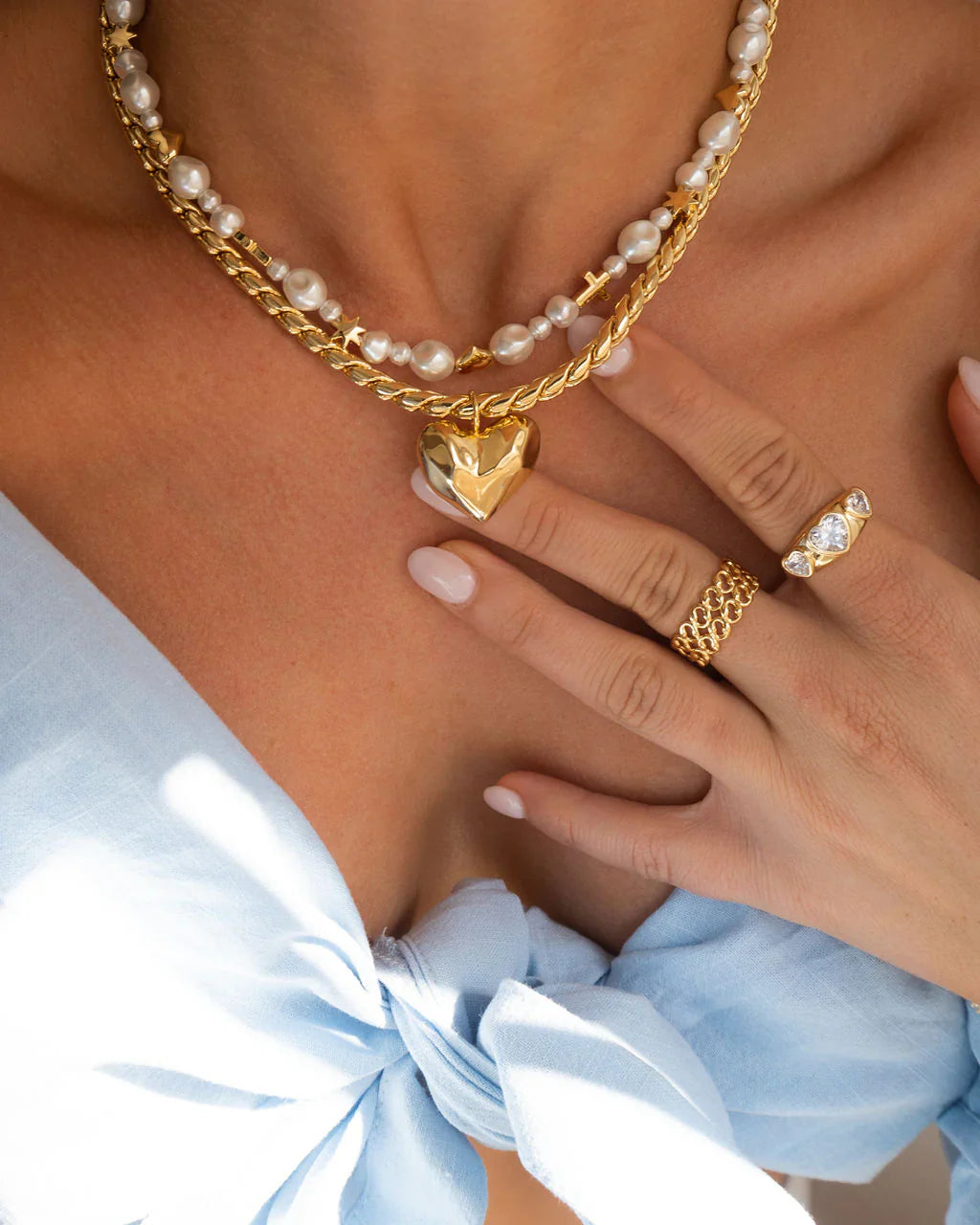 14K Gold Molten Heart Necklace