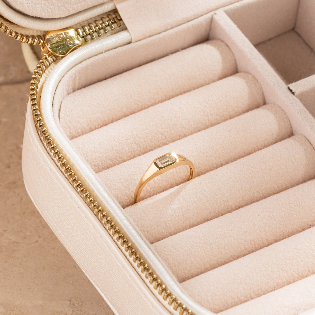 White Sapphire Signet Ring