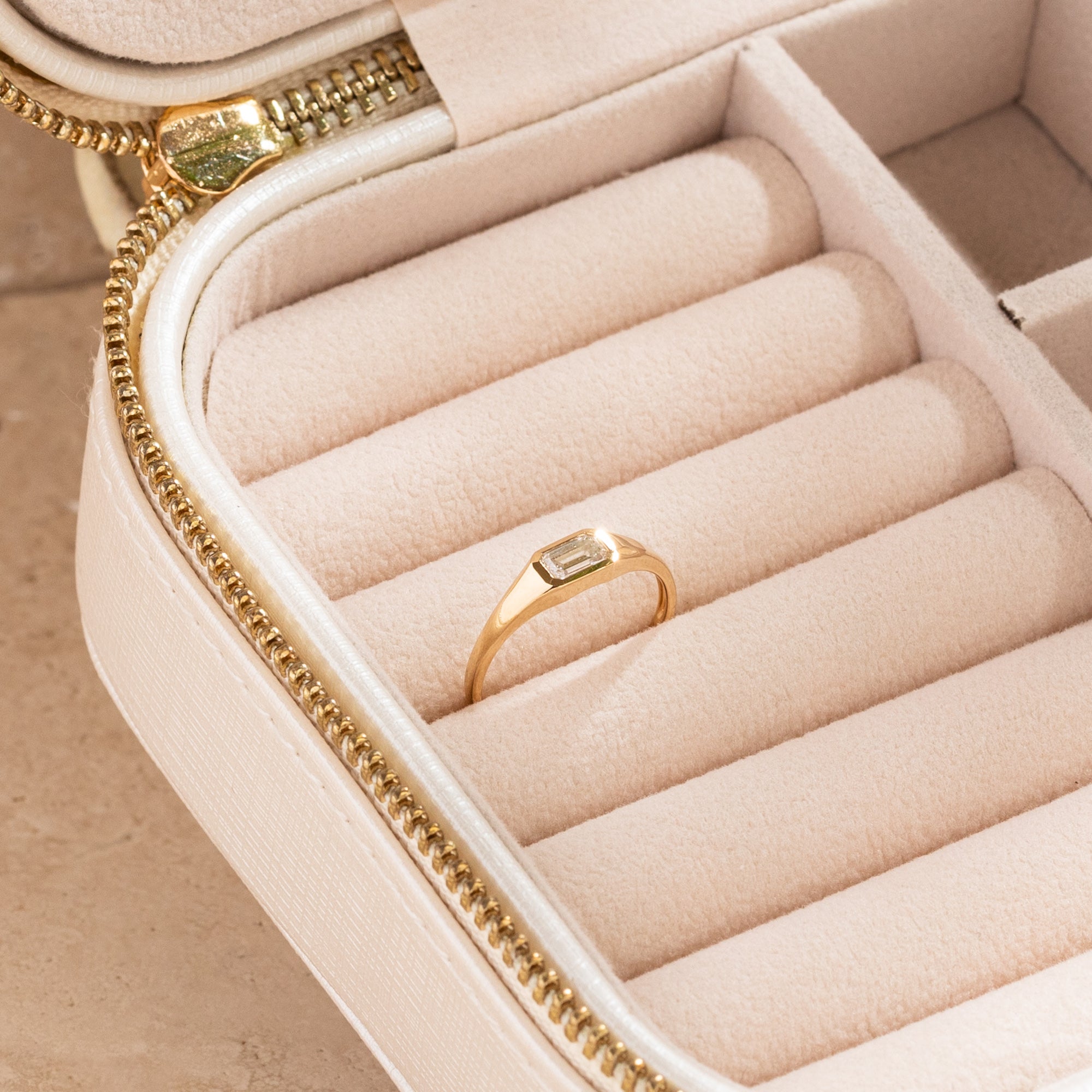 White Sapphire Signet Ring