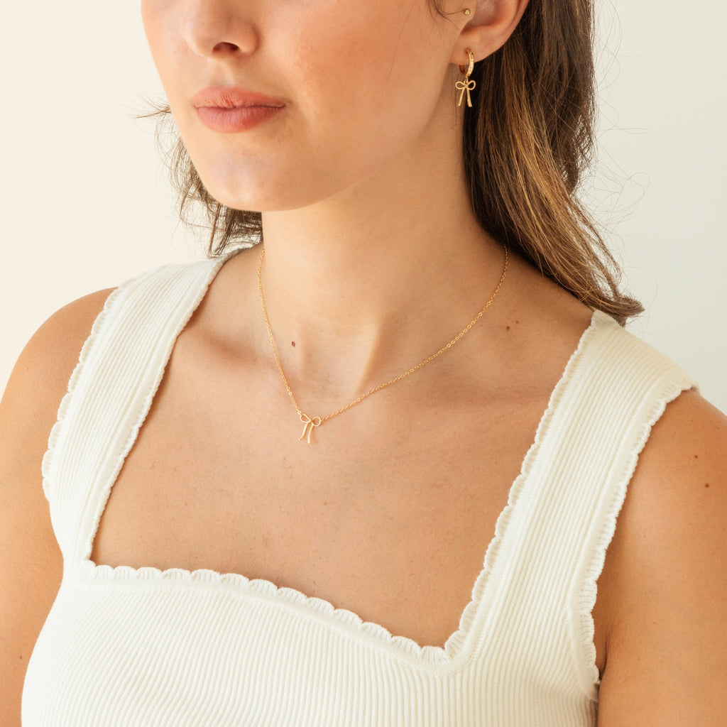 Dainty Bow Hoop Earrings