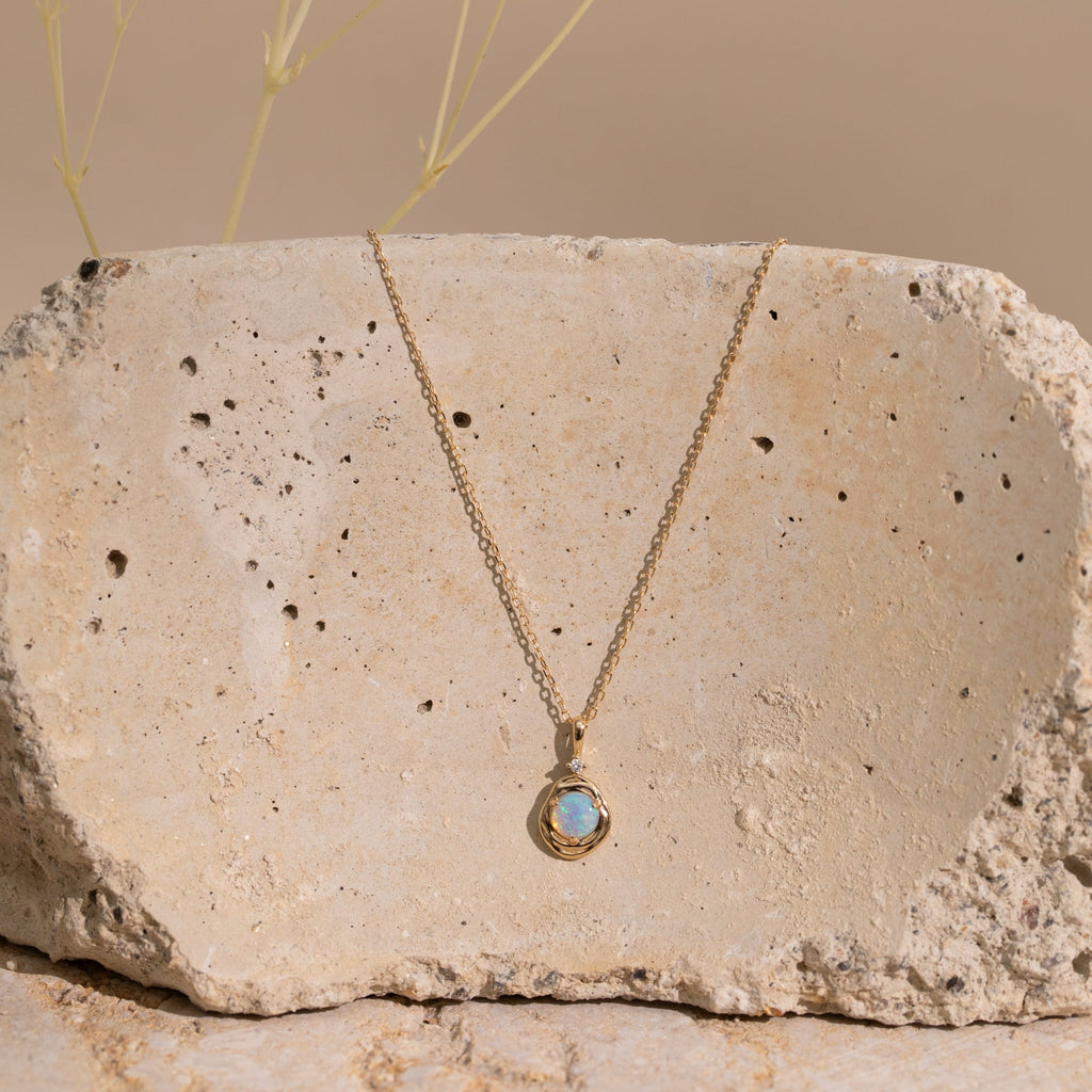 Opal Pebble Necklace - Reversible