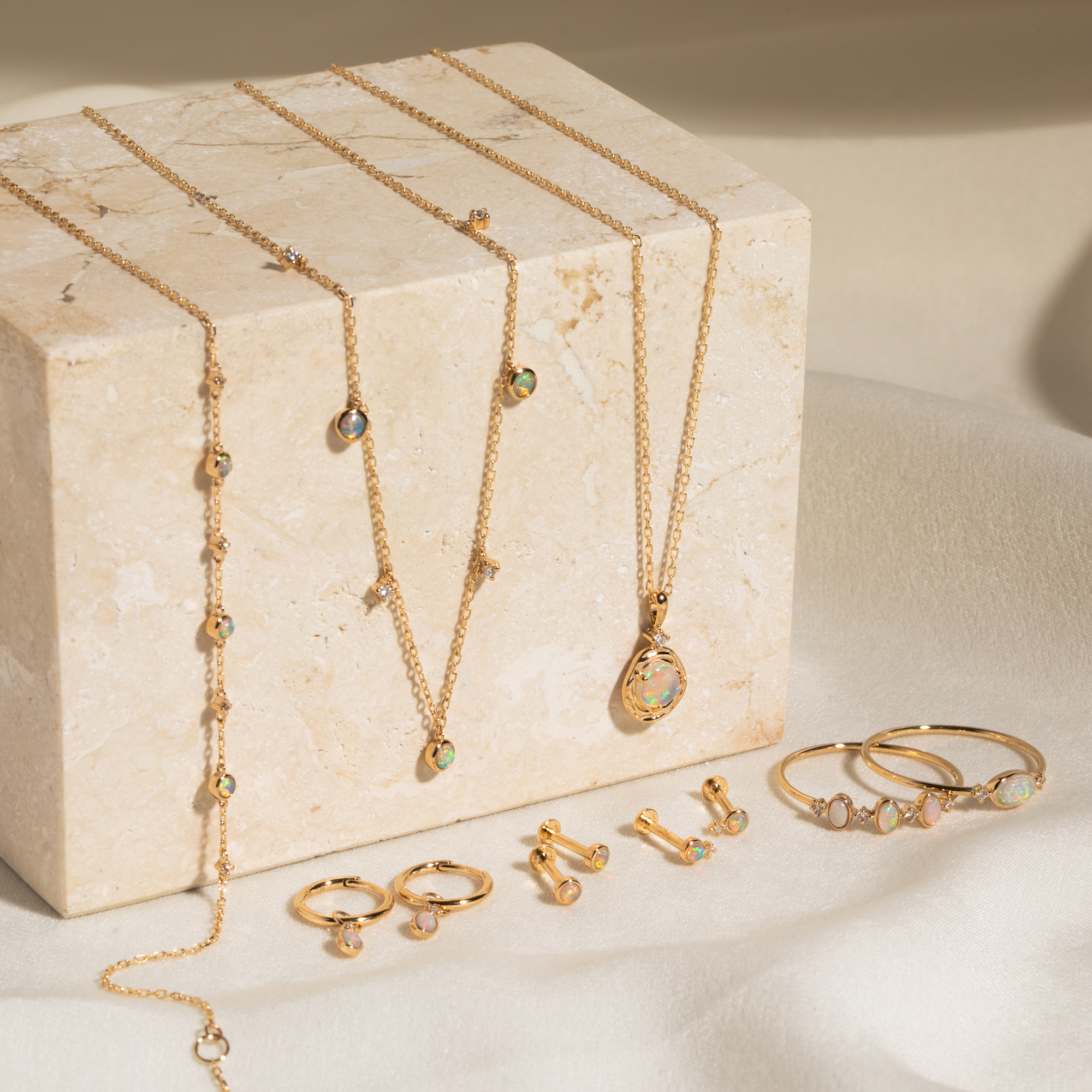 Opal Pebble Necklace - Reversible