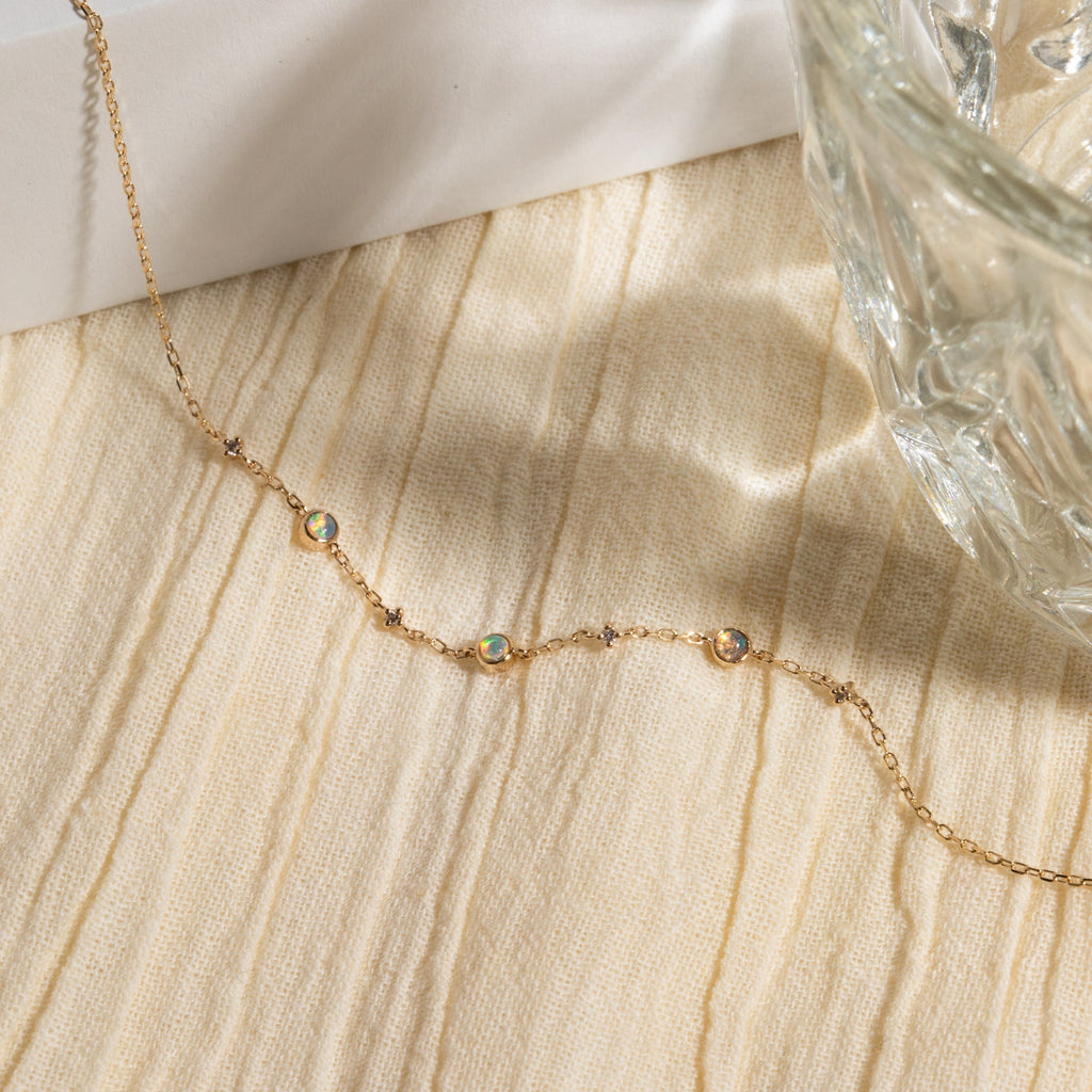 Opal + Diamond Station Bracelet - Reversible