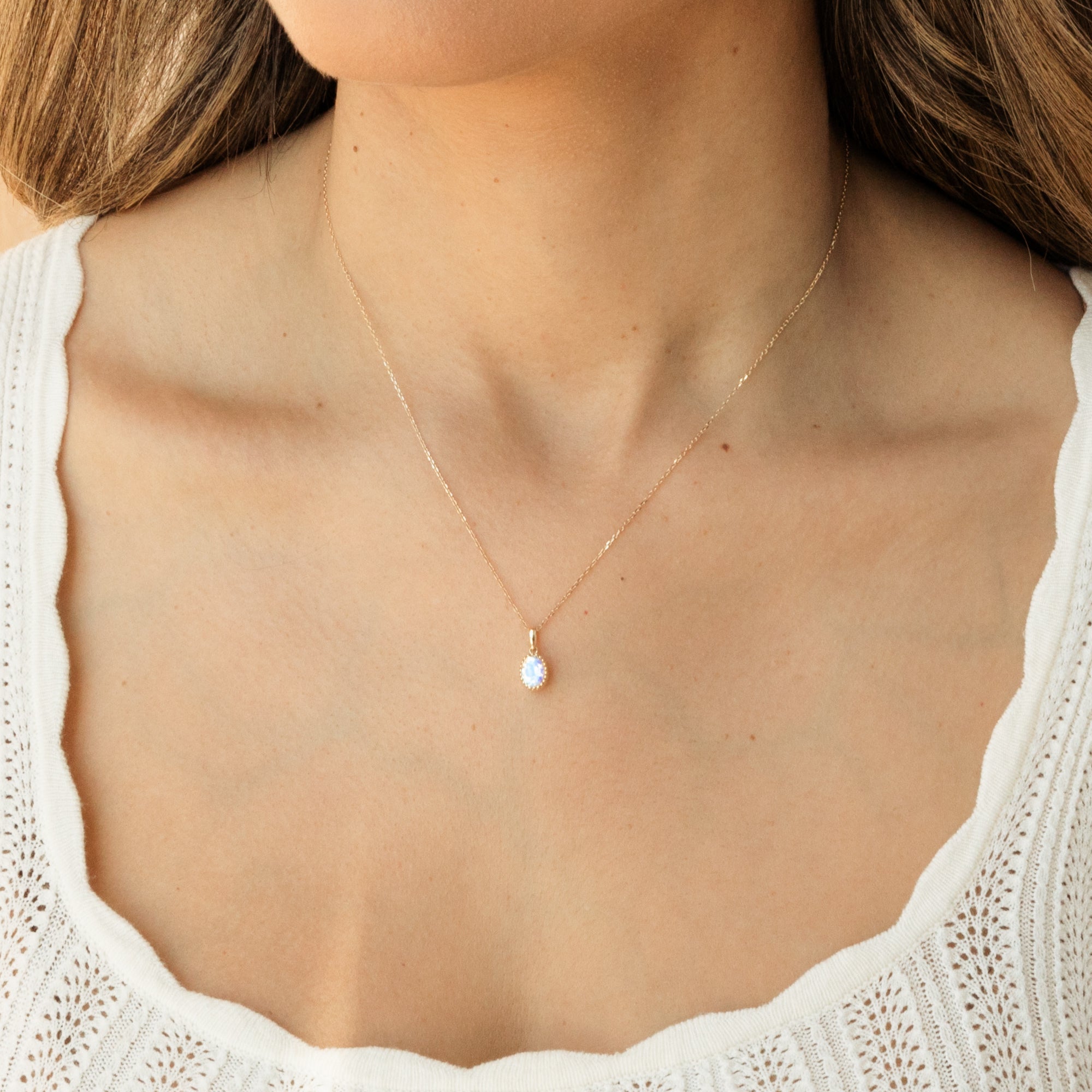 Oval Moonstone Necklace