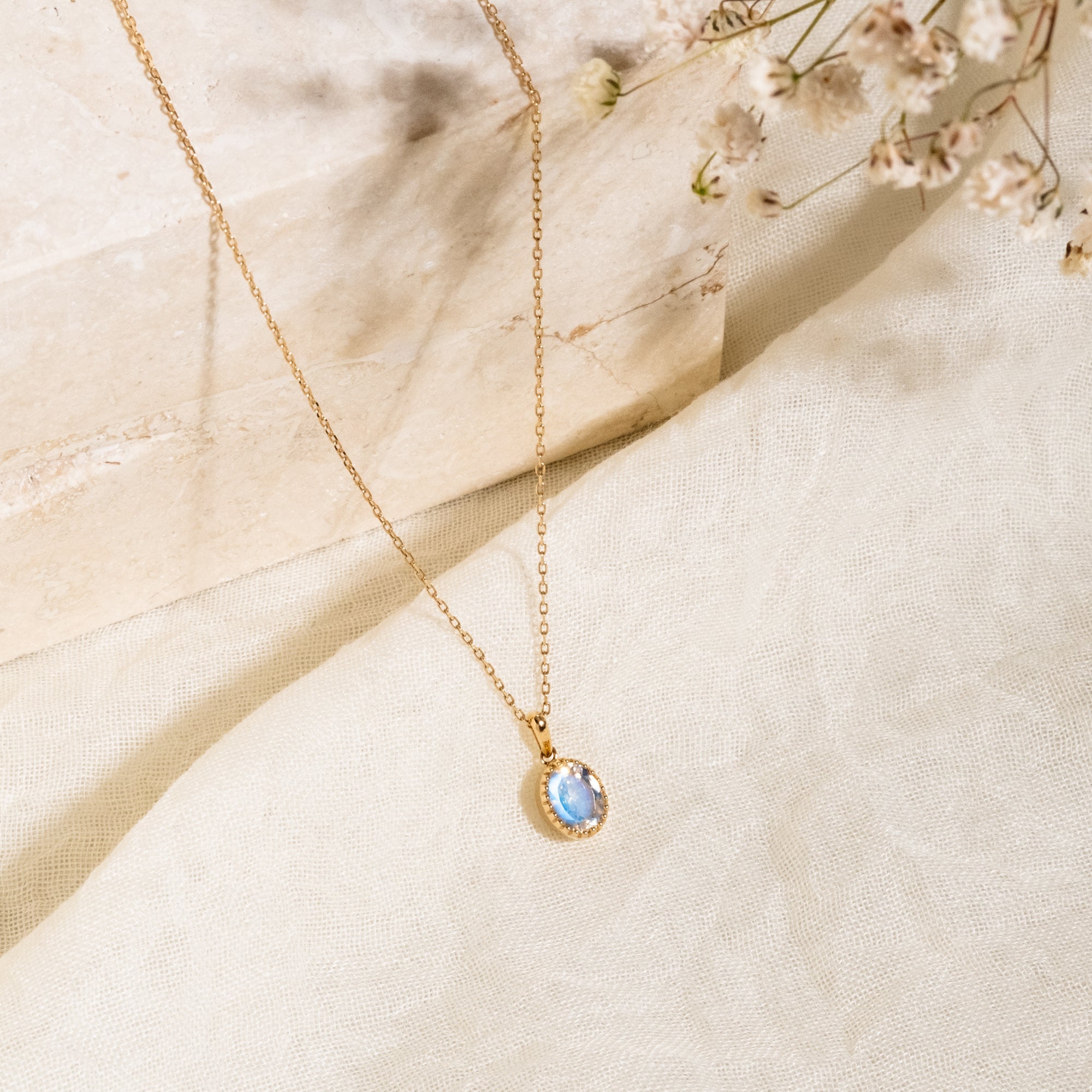 Oval Moonstone Necklace