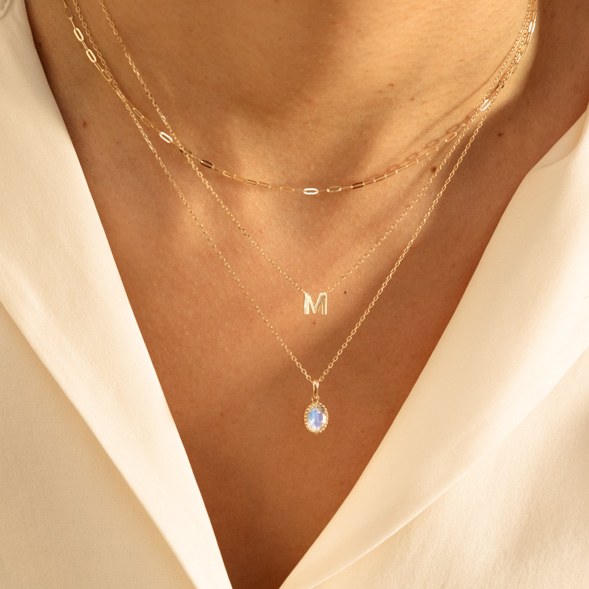 Oval Moonstone Necklace