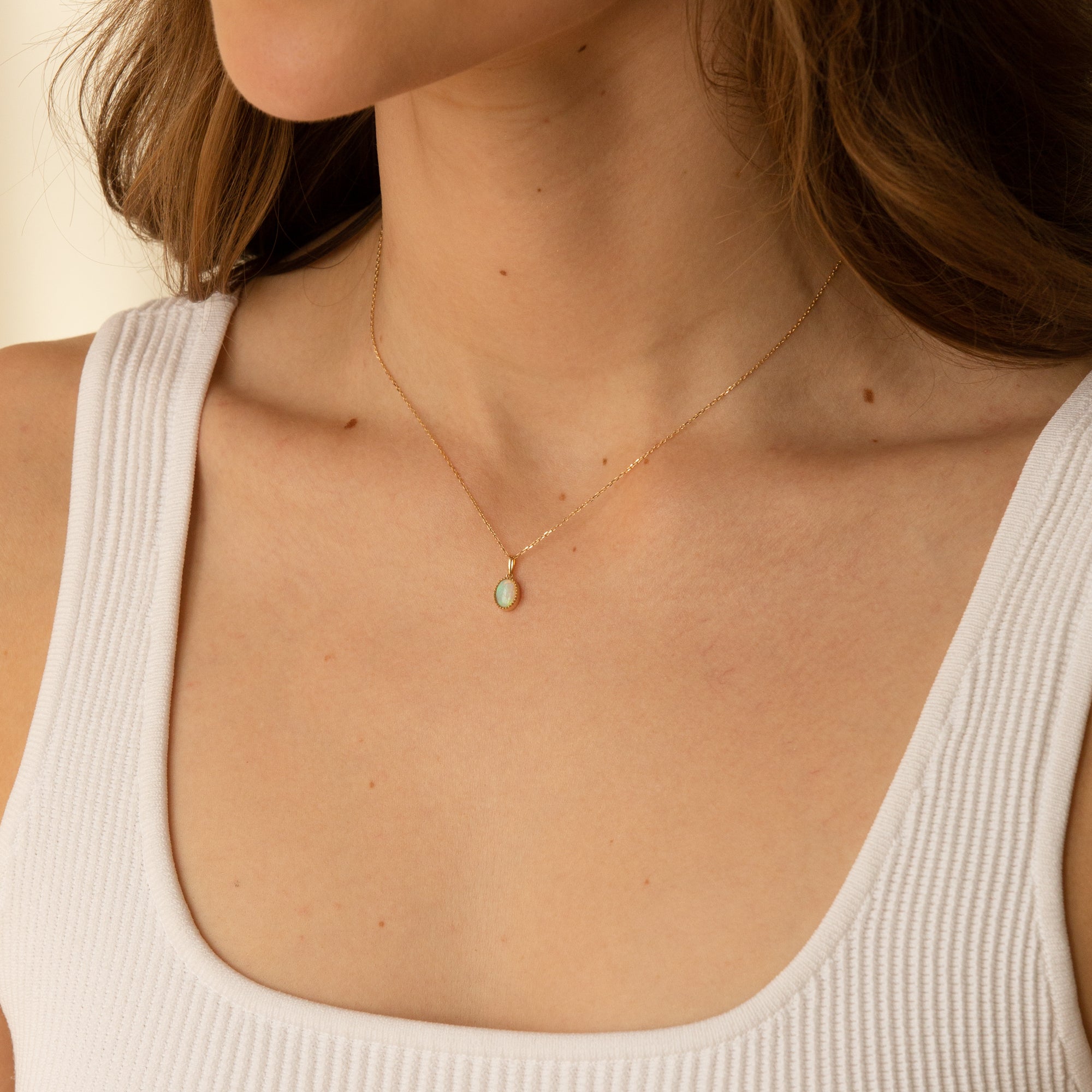 Oval Opal Necklace