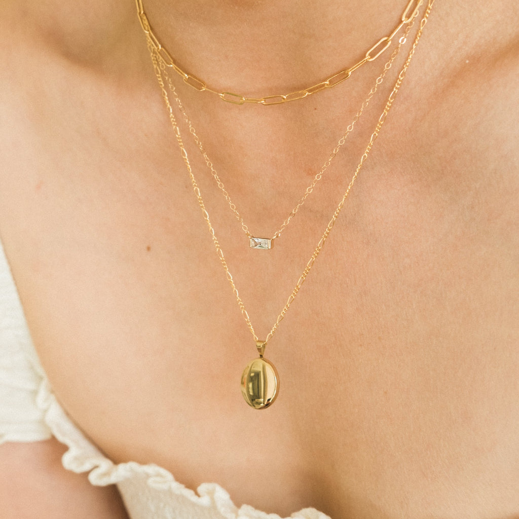 14K Gold Paperclip Chain Necklace