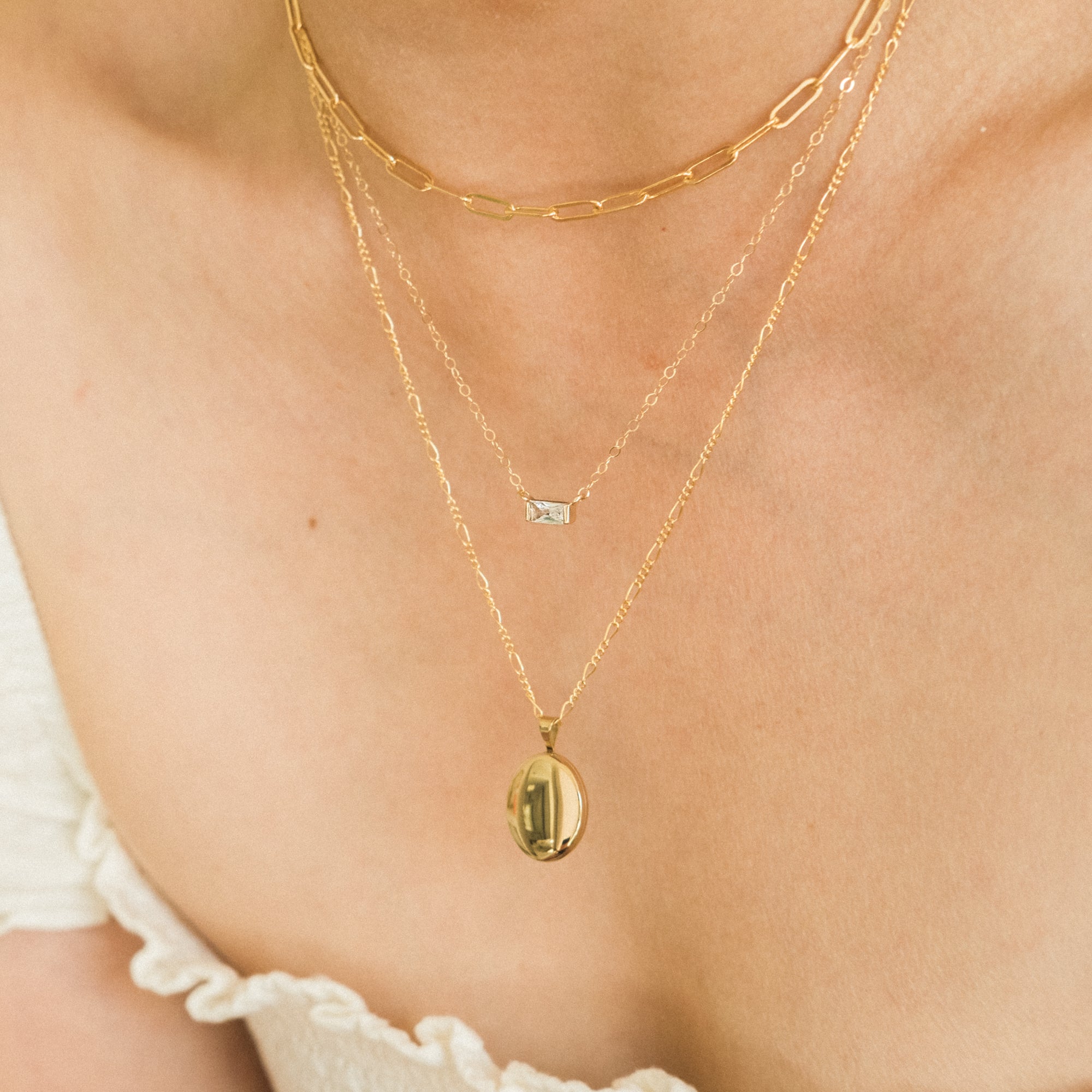 14K Gold Paperclip Chain Necklace