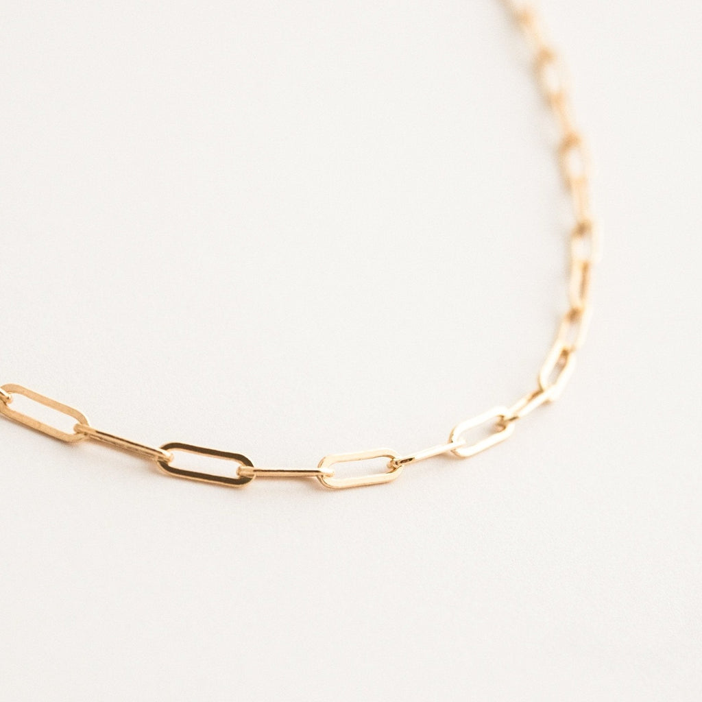 14K Gold Paperclip Chain Necklace