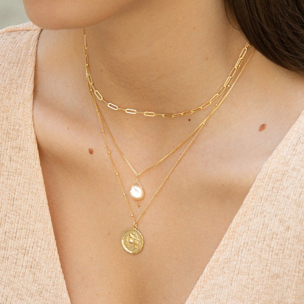 14K Gold Paperclip Chain Necklace