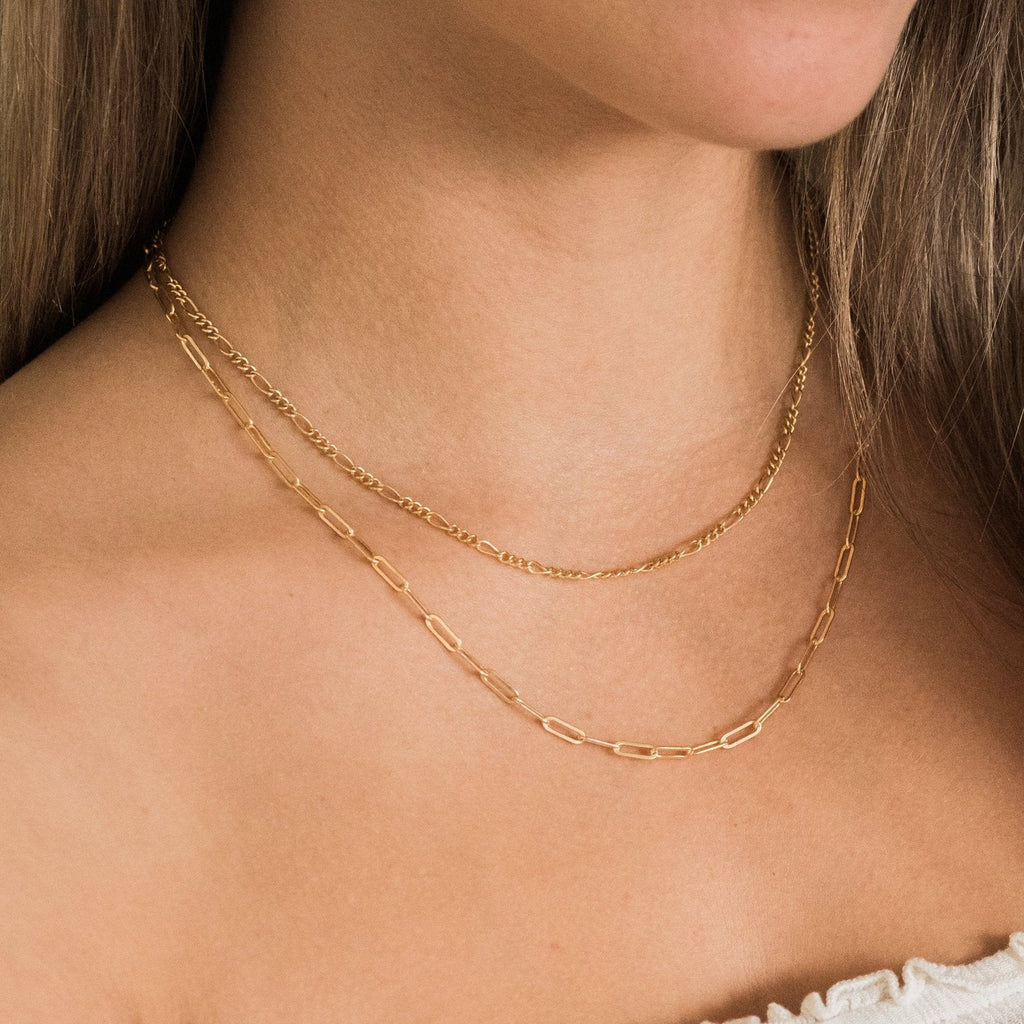 14K Gold Paperclip Chain Necklace
