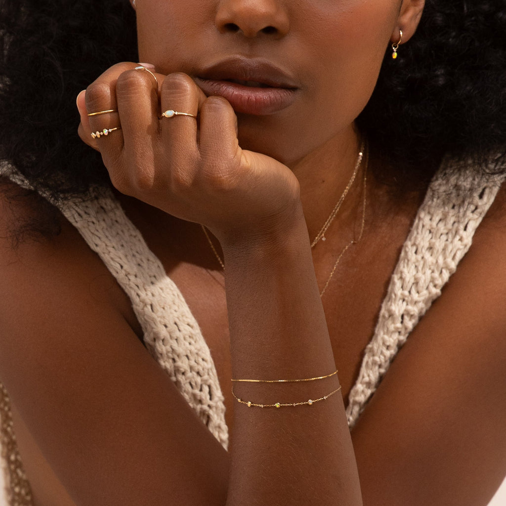 Oval Opal + Diamond Ring