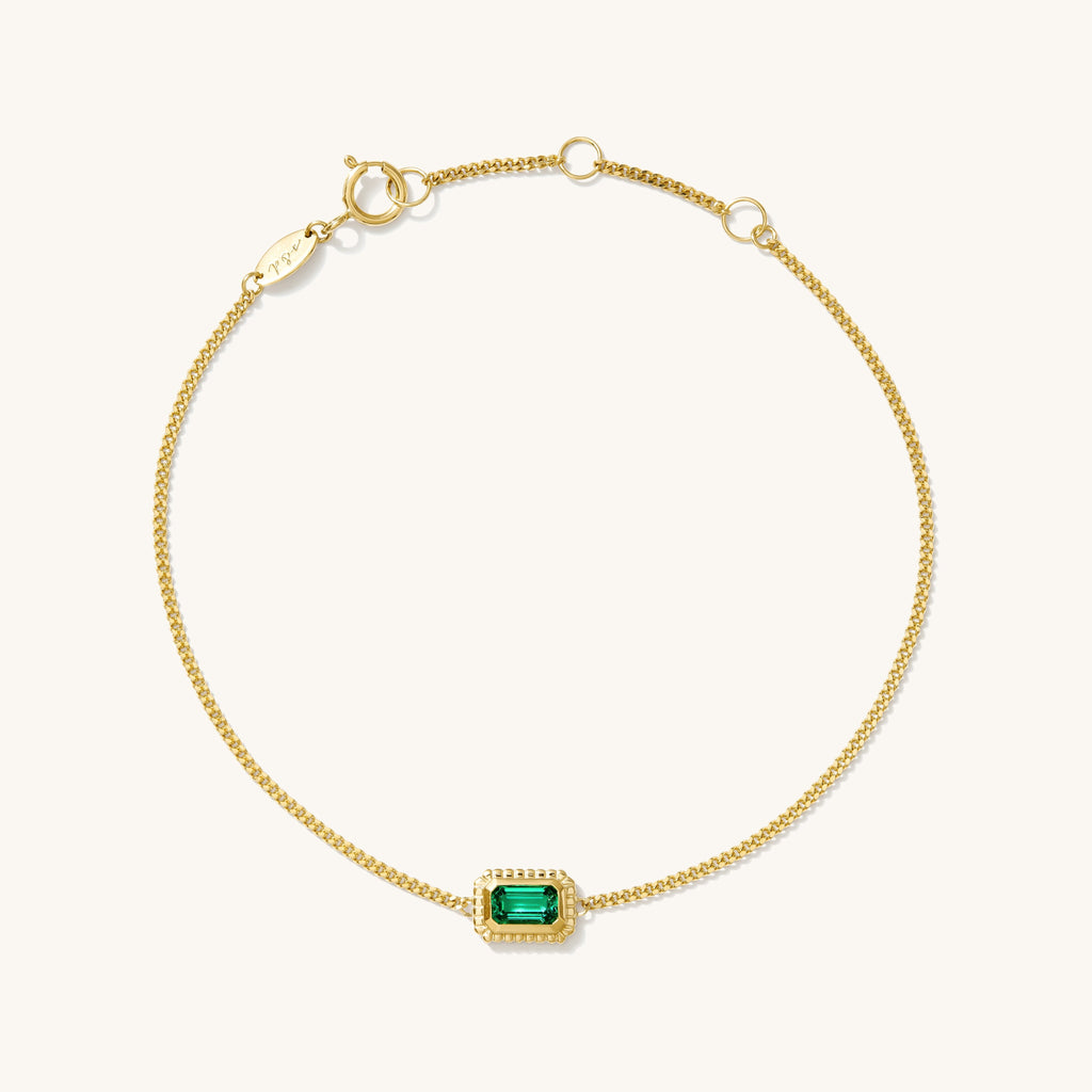 Ribbed Emerald Bracelet