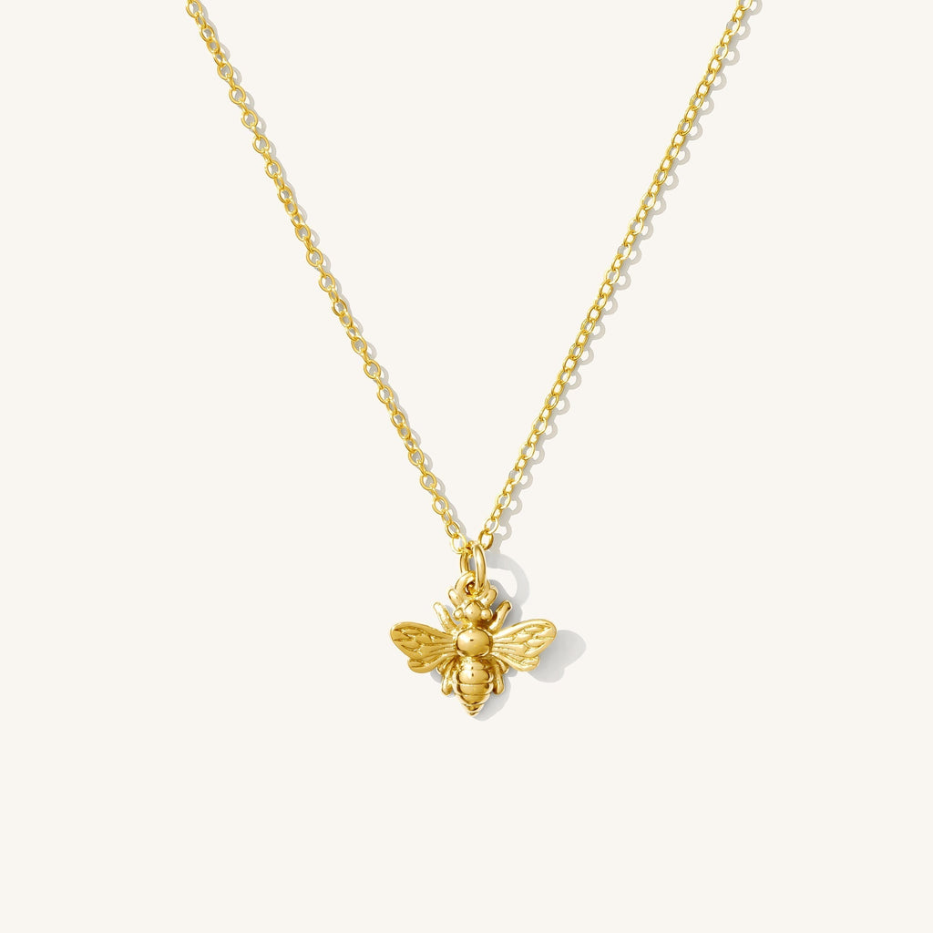 14K Gold Honey Bee Necklace