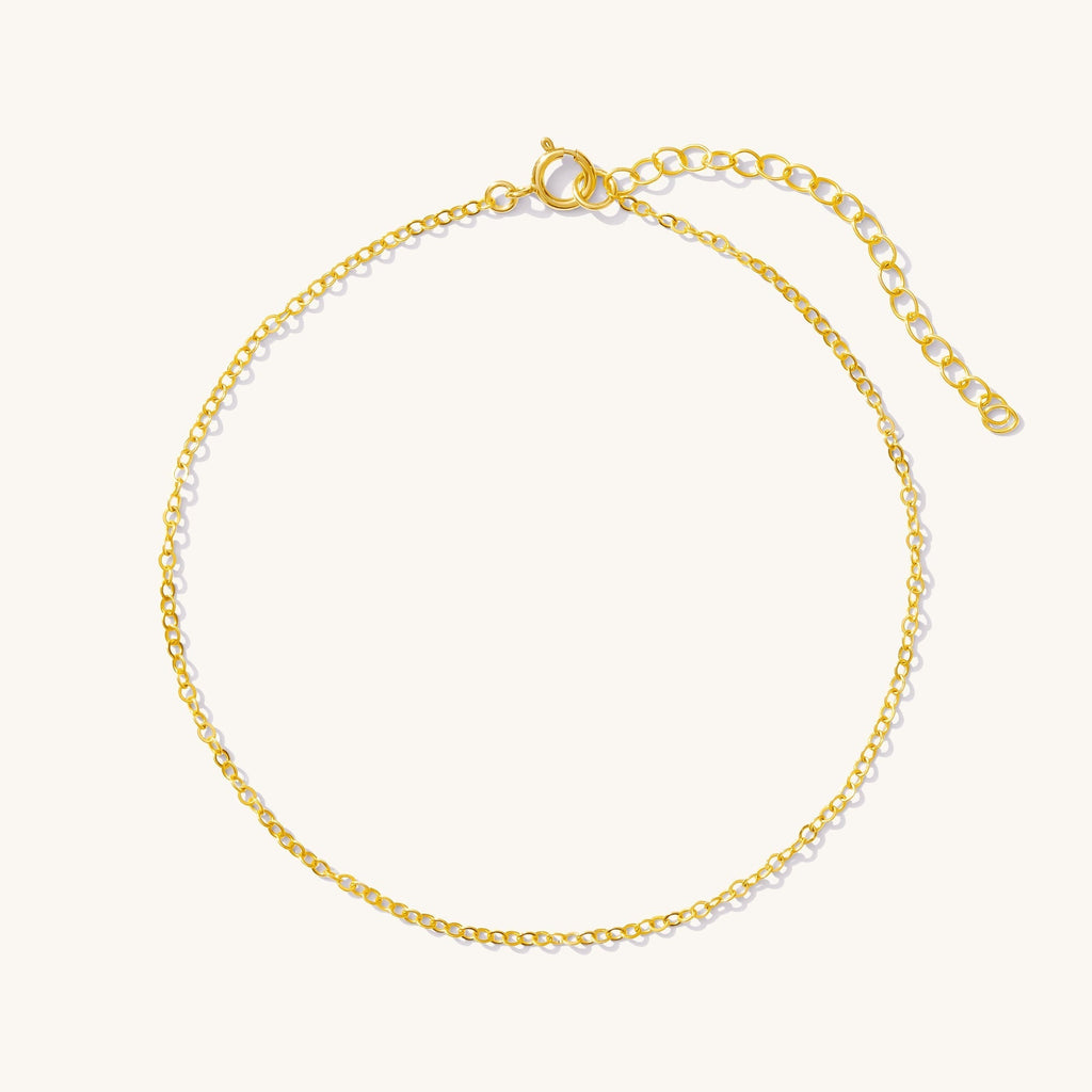 14K Gold Dainty Chain Anklet