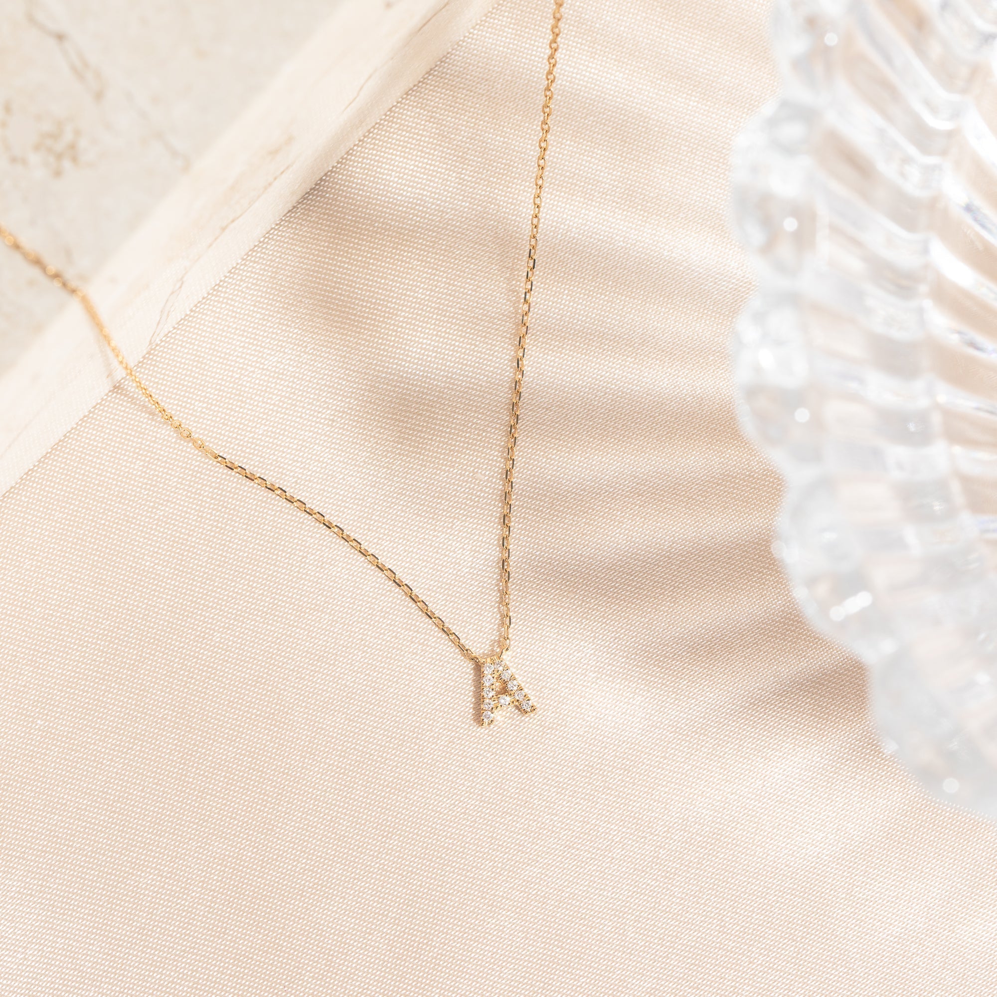 Pavé Diamond Initial Necklace