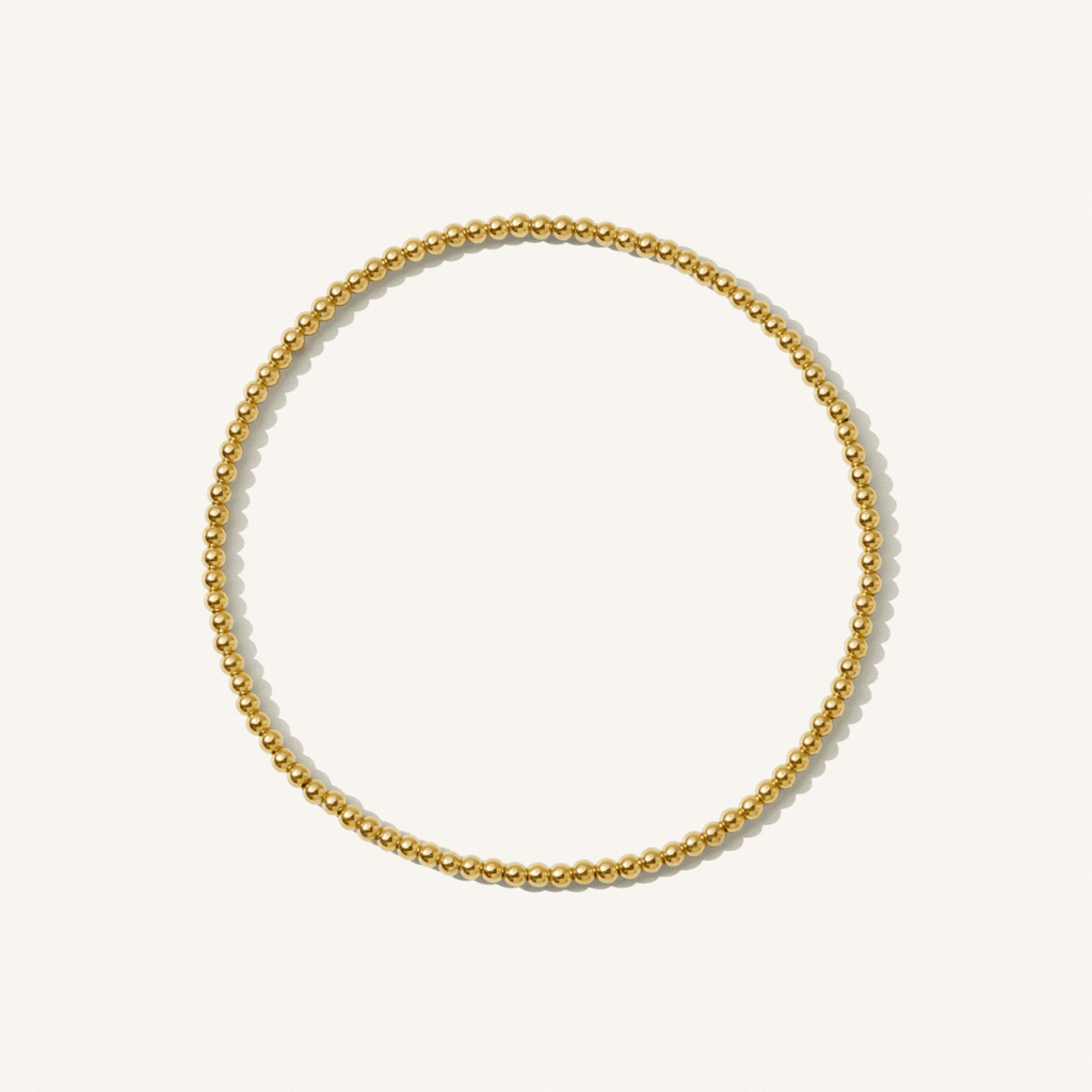14K Gold Stretch Bead Bracelet
