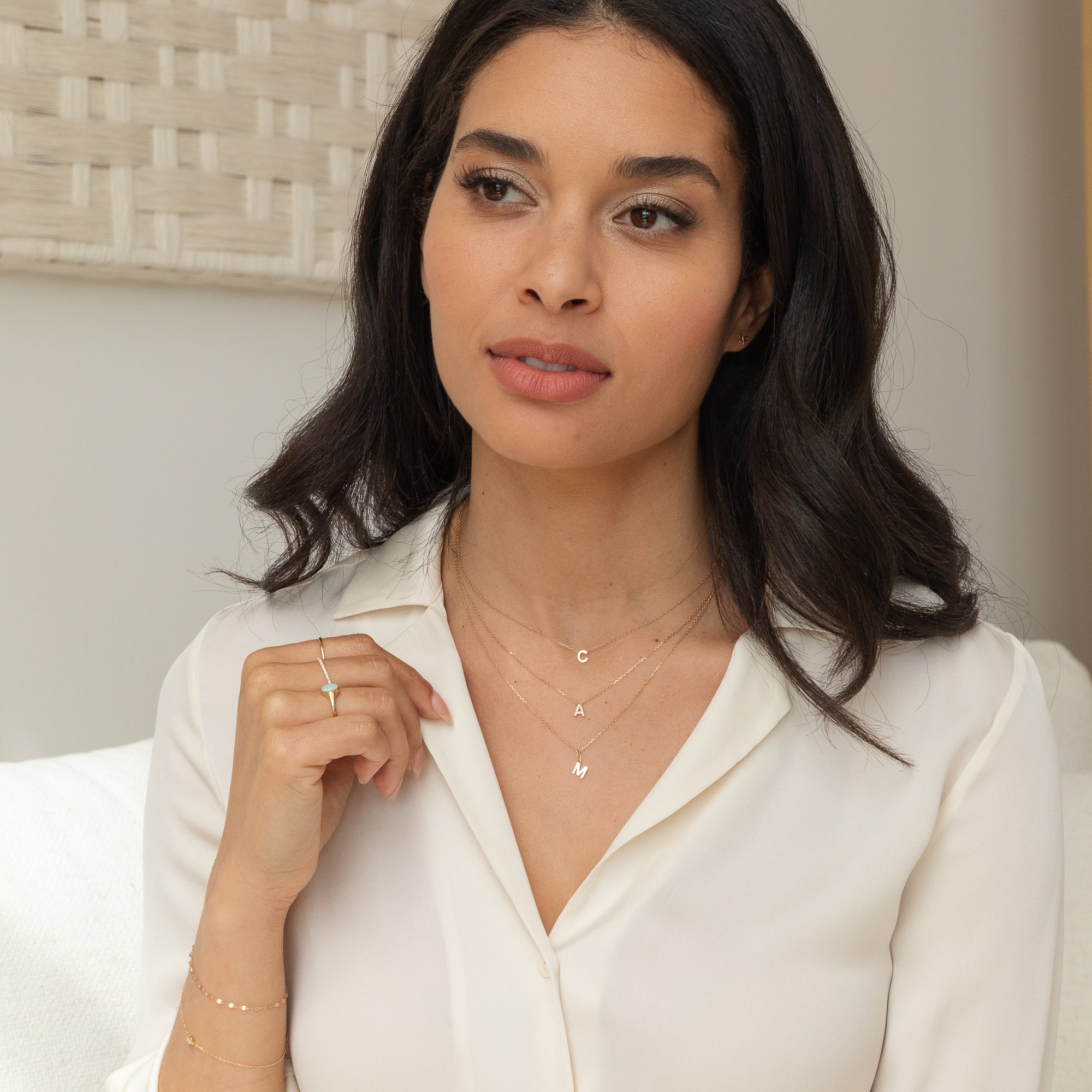 Tiny Hanging Initial Charm