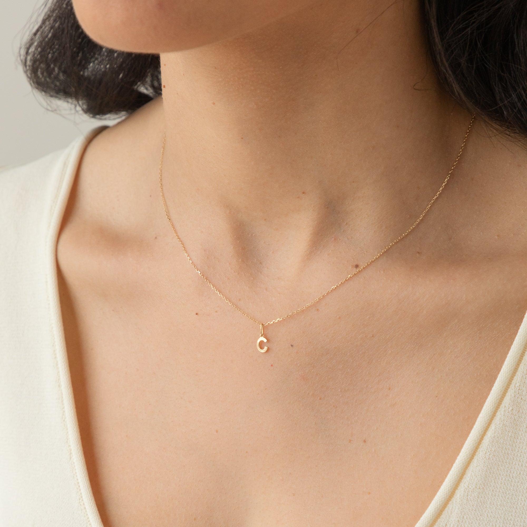 Tiny Hanging Initial Charm