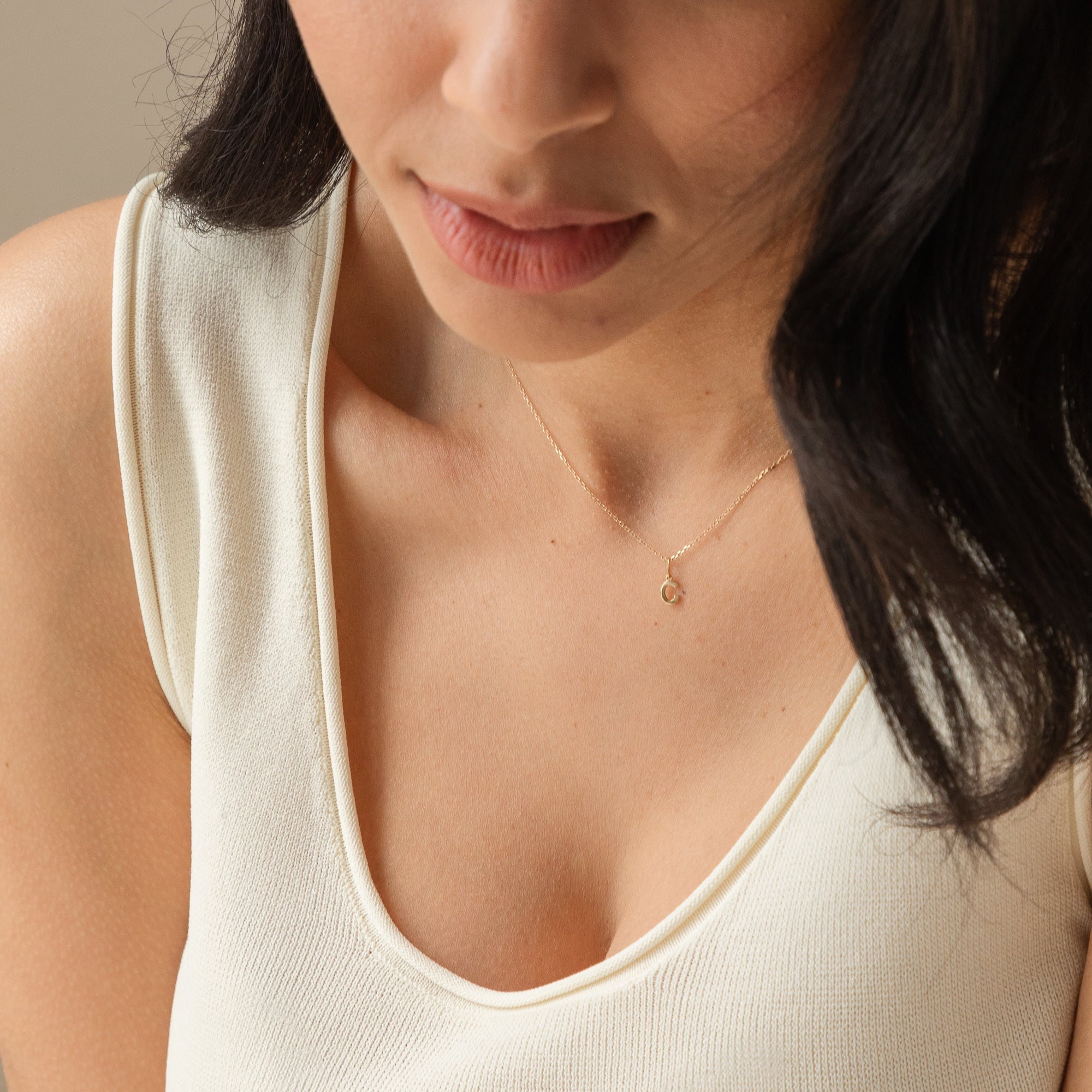 Tiny Hanging Initial Charm